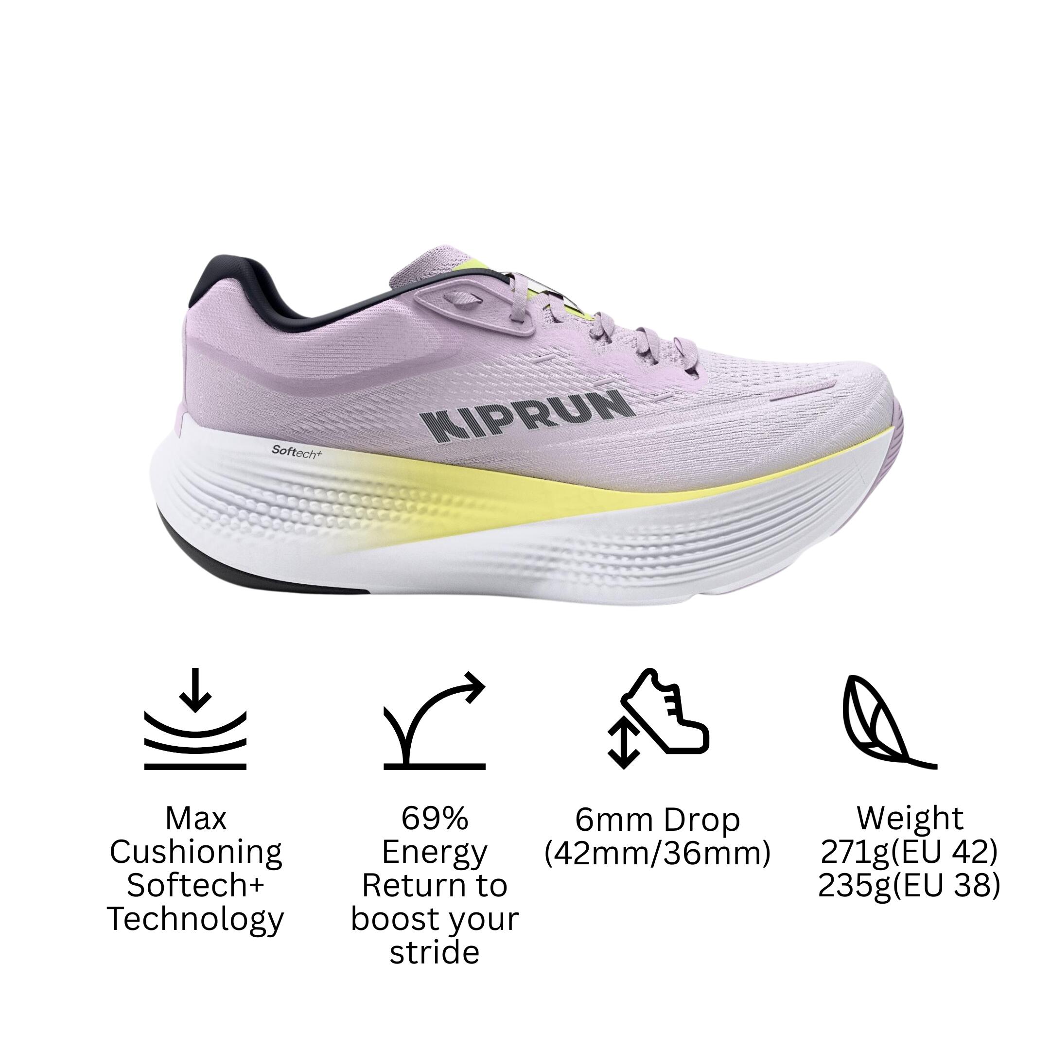 Laufschuhe Straße Damen - Kipride Max blassviolett 9/14