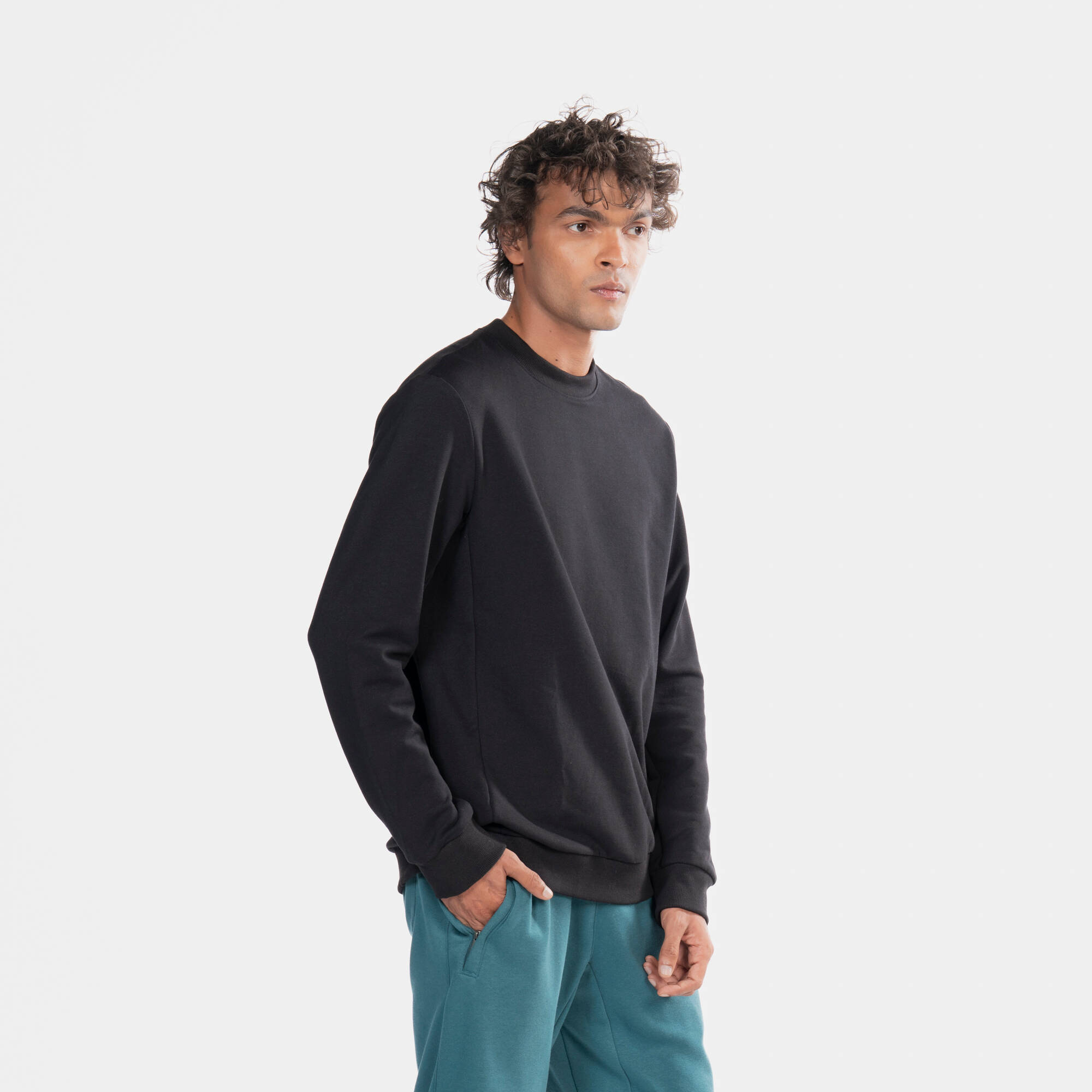 Men's Fitness Sweatshirt 100 - Black -  5