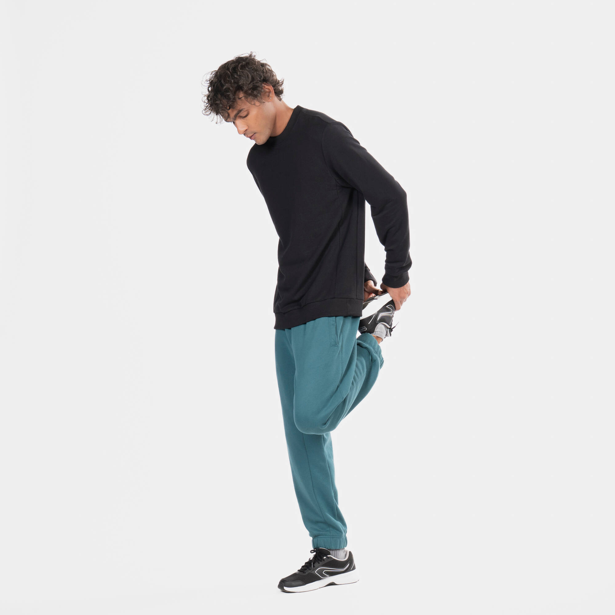 Men's Fitness Sweatshirt 100 - Black -  2