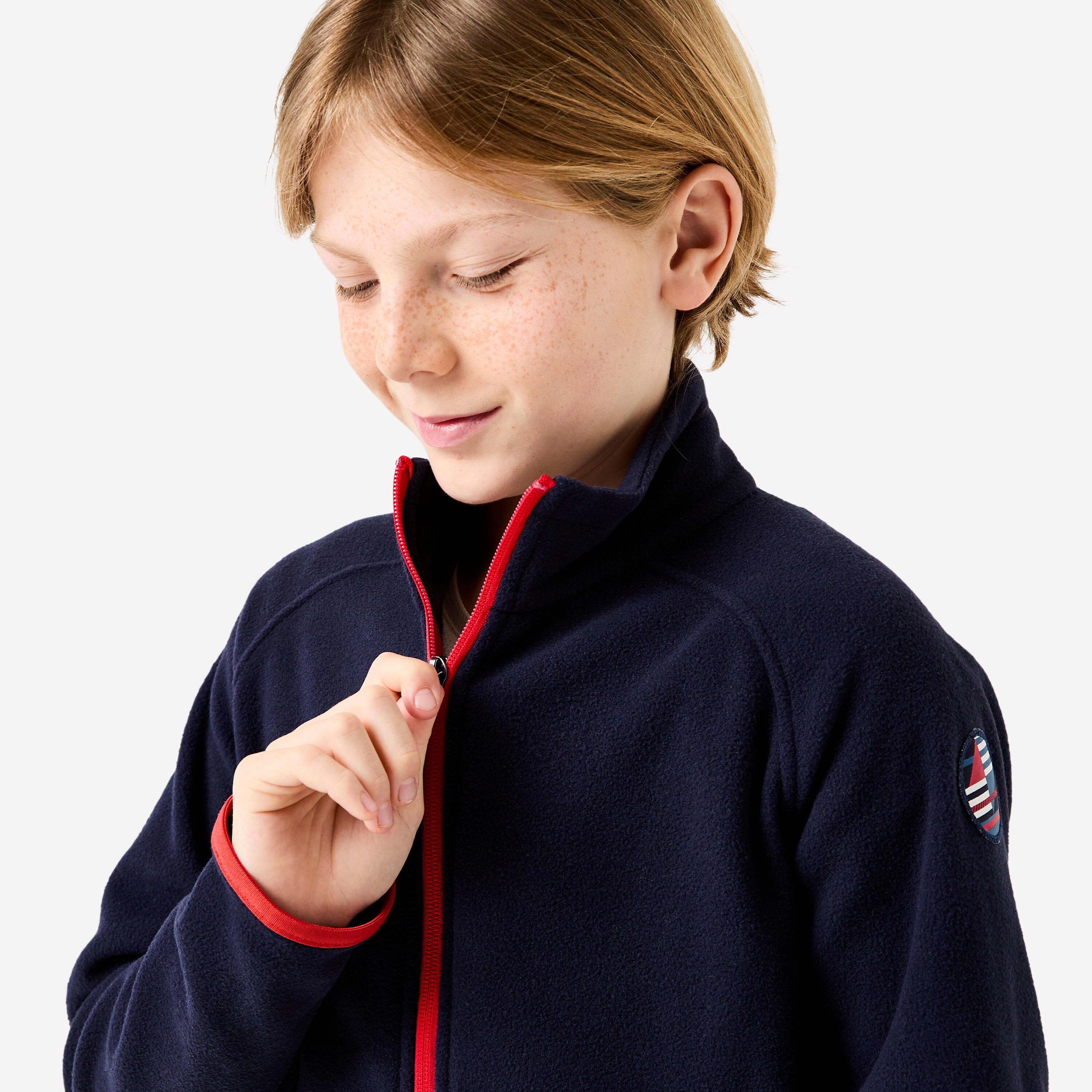 Polar quente de vela Criança, 100 Azul marinho vermelho 4/7
