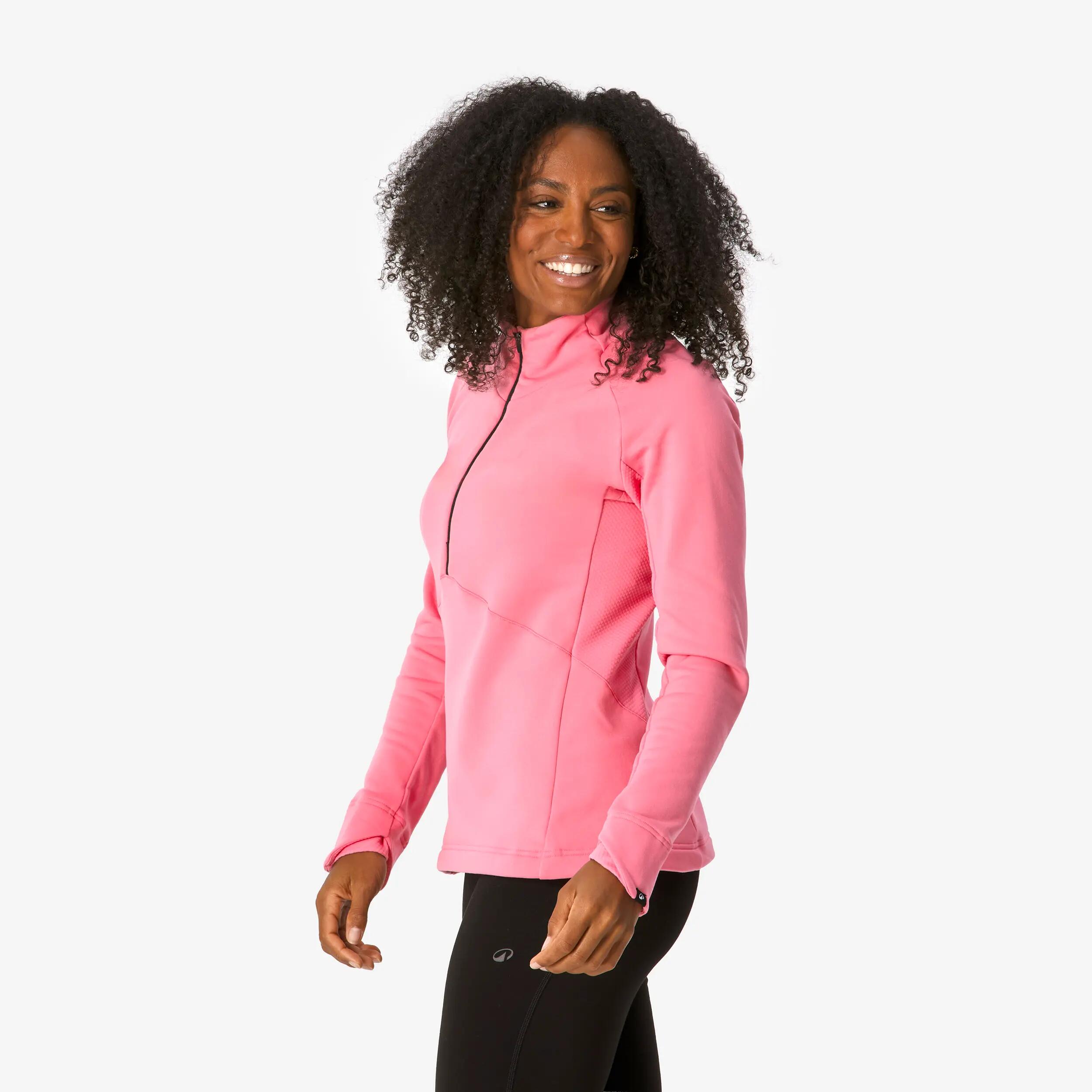 Samarreta tèrmica d'esquí dona BL 500 1/2 cremallera rosa  8/17