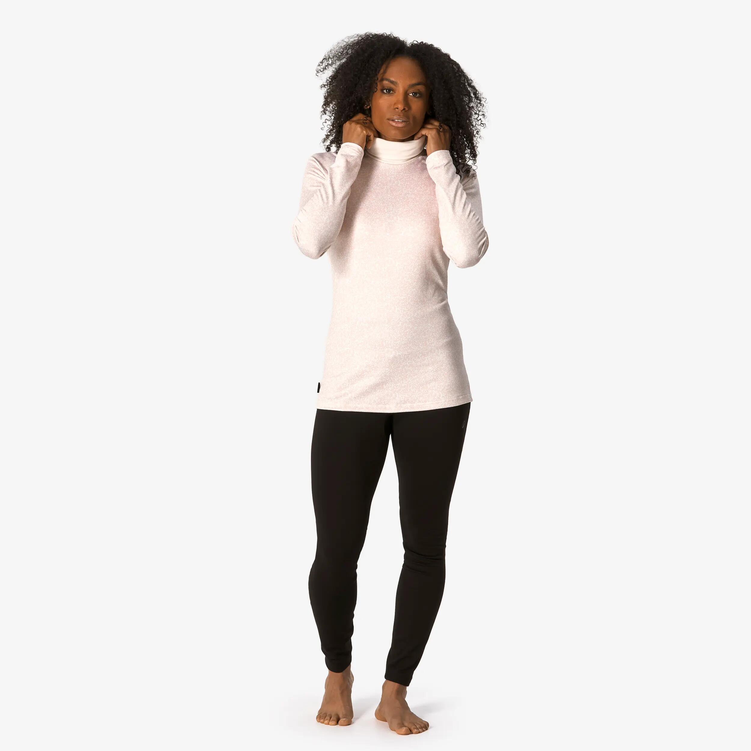 Camiseta térmica esquí cuello alto cálida transpirable mujer, BL 500 rosa  3/17