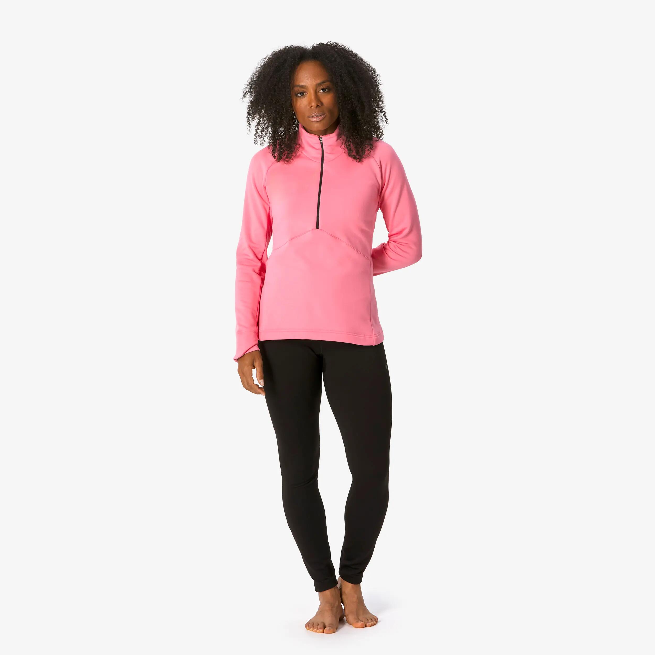 Samarreta tèrmica d'esquí dona BL 500 1/2 cremallera rosa  3/17