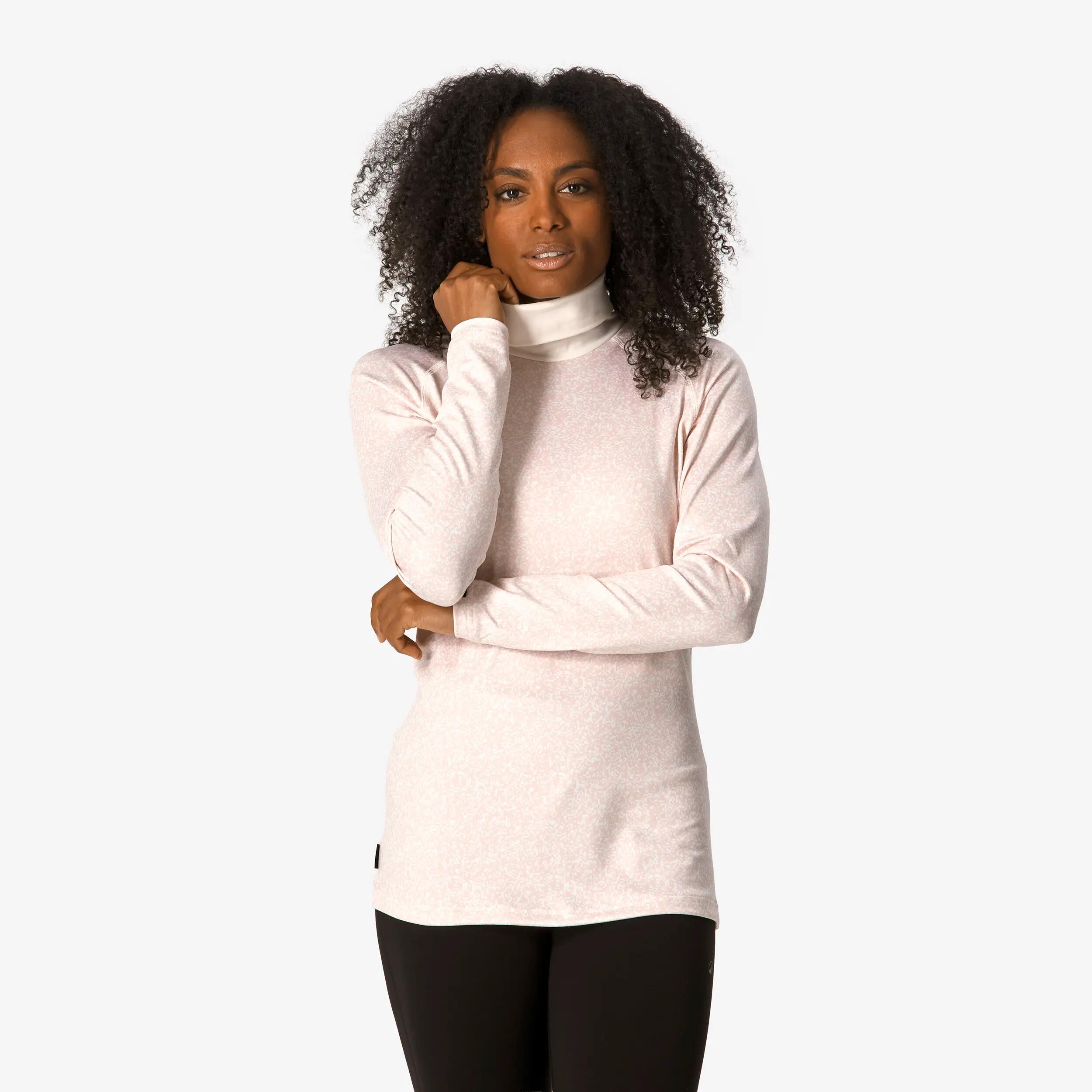 Camiseta térmica esquí cuello alto cálida transpirable mujer, BL 500 rosa  2/17