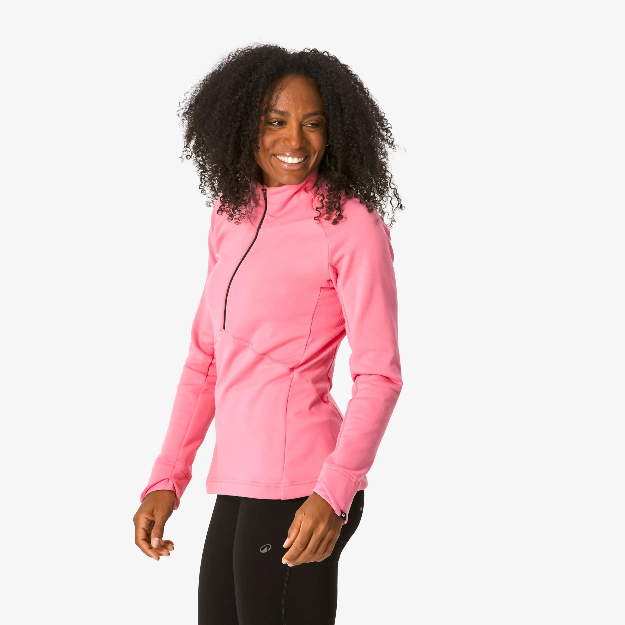 Samarreta tèrmica d'esquí dona BL 500 1/2 cremallera rosa  9/17