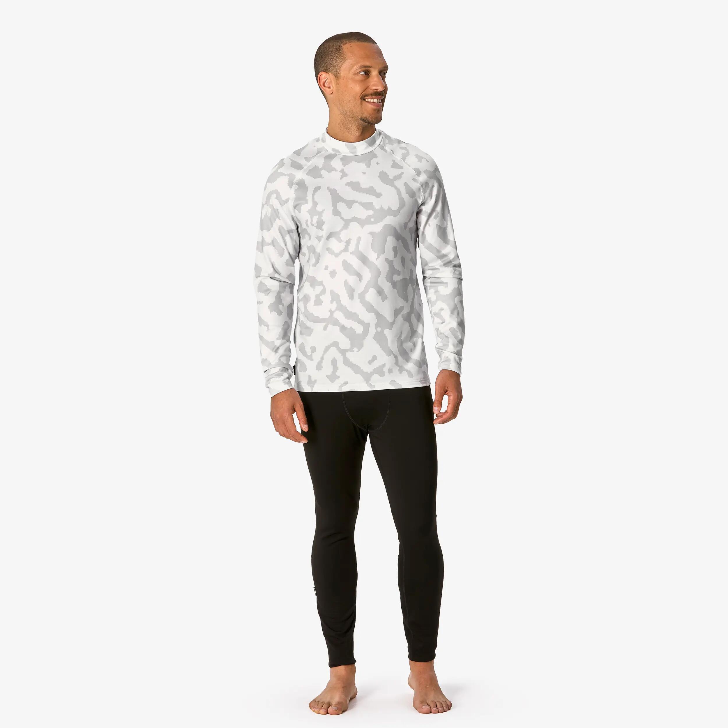 Men’s Warm, Breathable Ski Base Layer BL 500 - Pearl Grey -  4