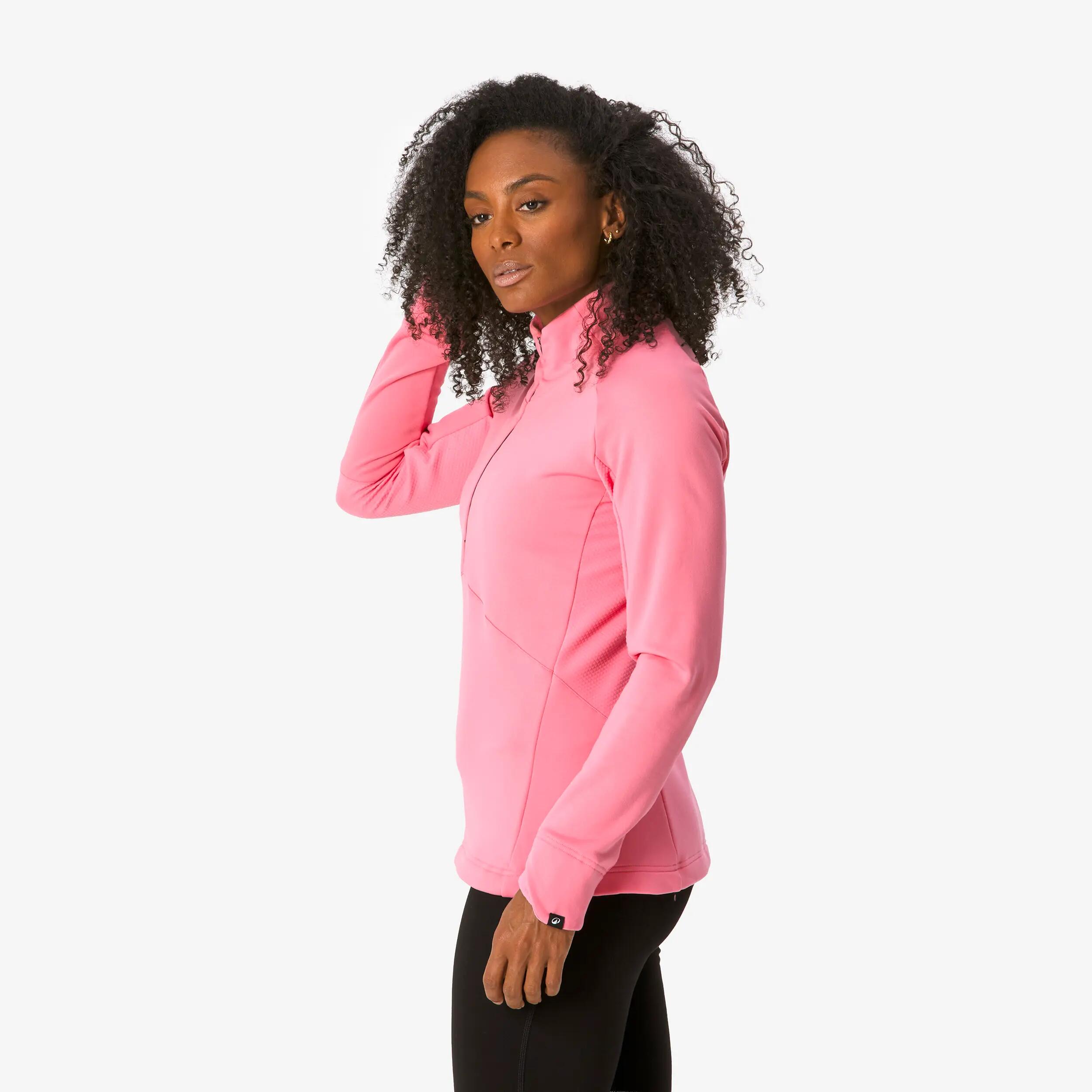 Samarreta tèrmica d'esquí dona BL 500 1/2 cremallera rosa  6/17