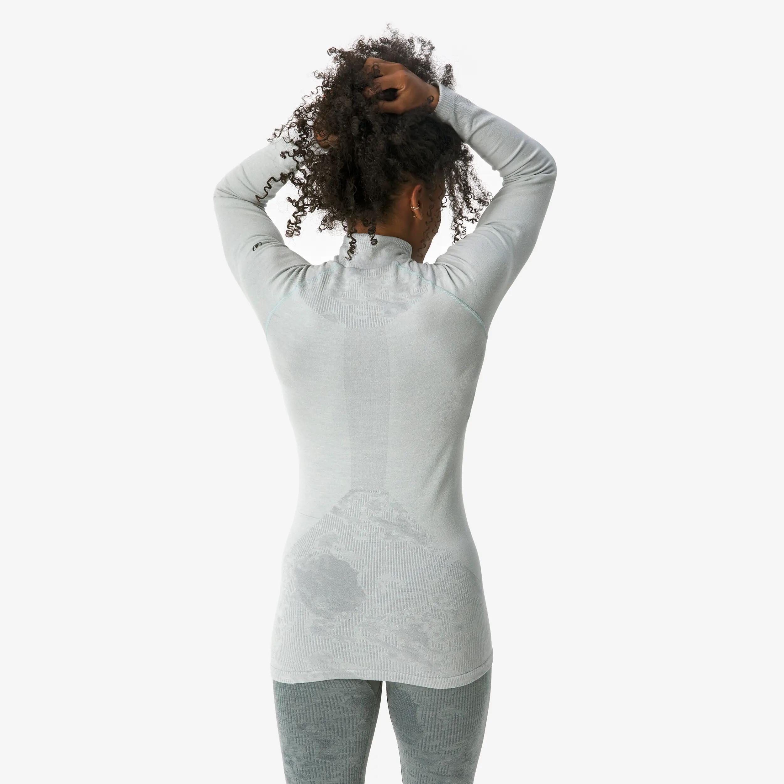 Samarreta tèrmica d'esquí llana merina dona BL Top 900 wool Seamless blau 15/23