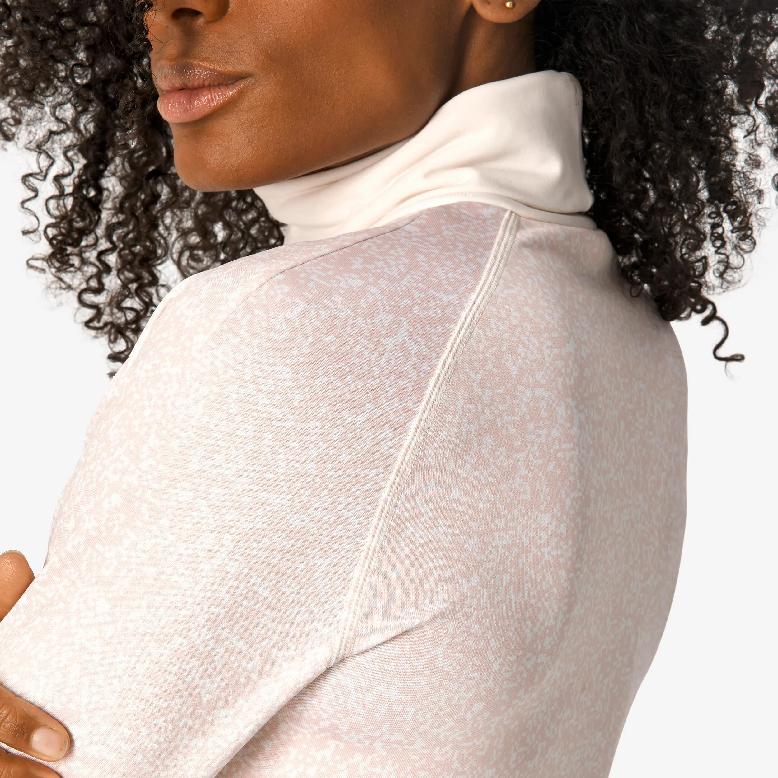 Camiseta térmica esquí cuello alto cálida transpirable mujer, BL 500 rosa  11/17