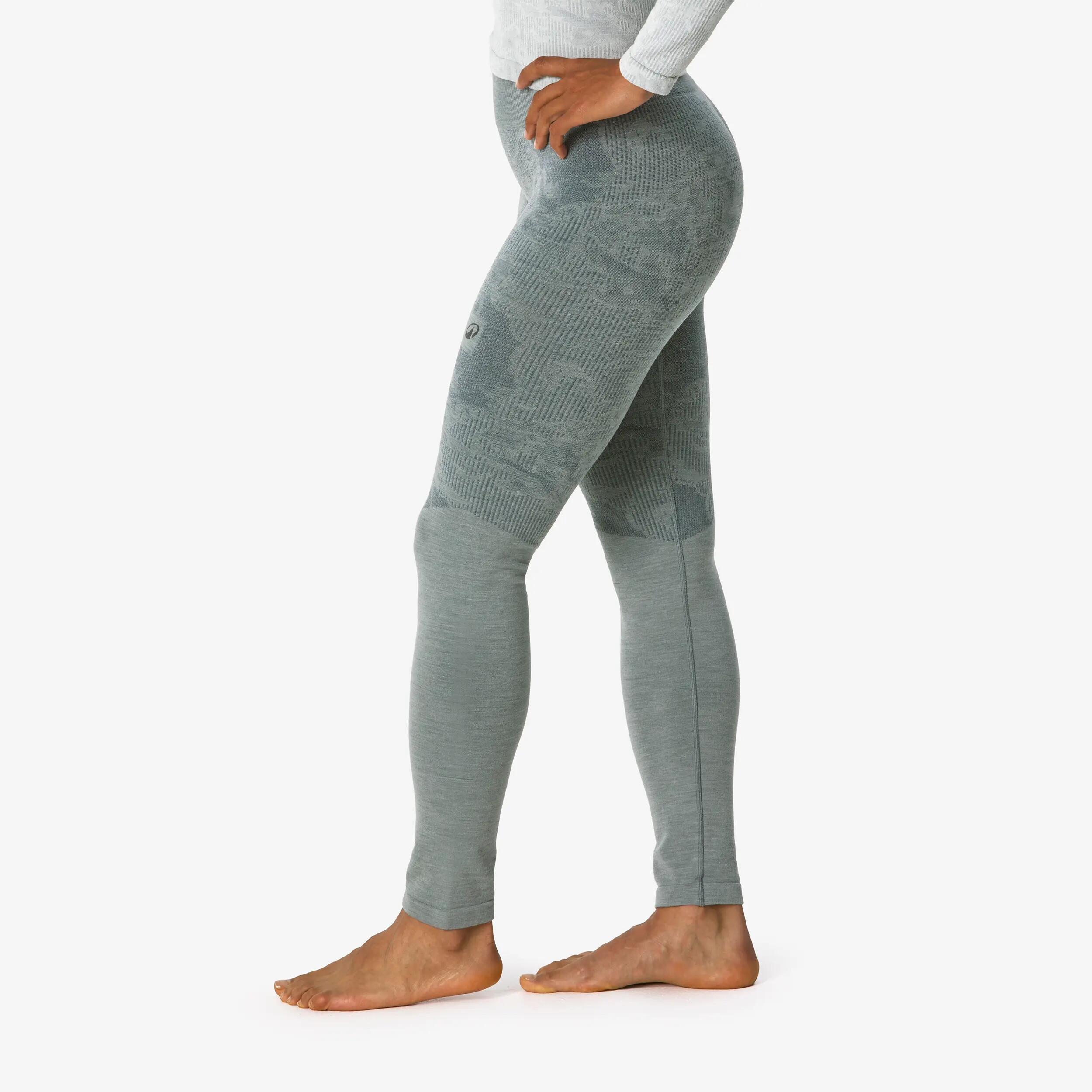 Pantalone termico sci donna 900 WOOL SEAMLESS grigio 10/14