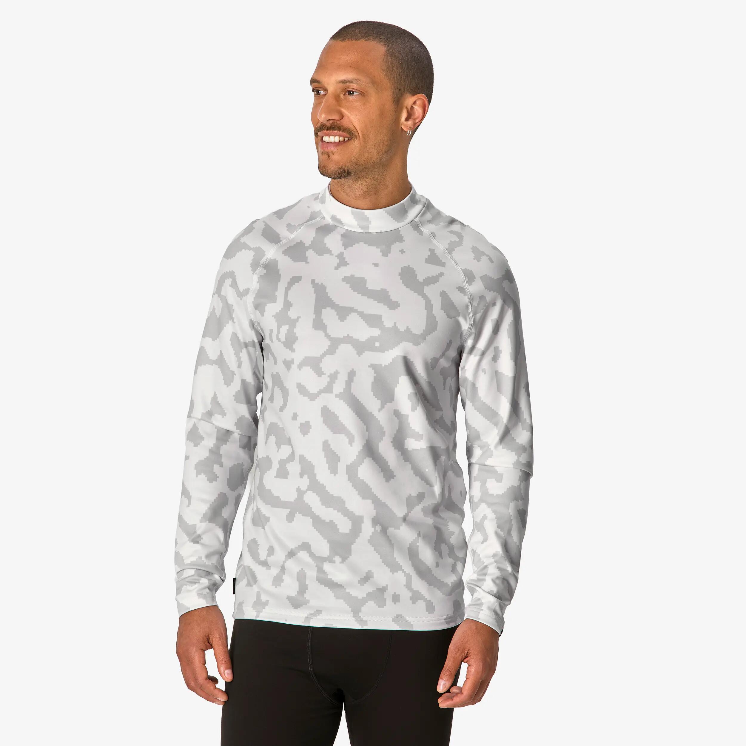 Men’s Warm, Breathable Ski Base Layer BL 500 - Pearl Grey -  3
