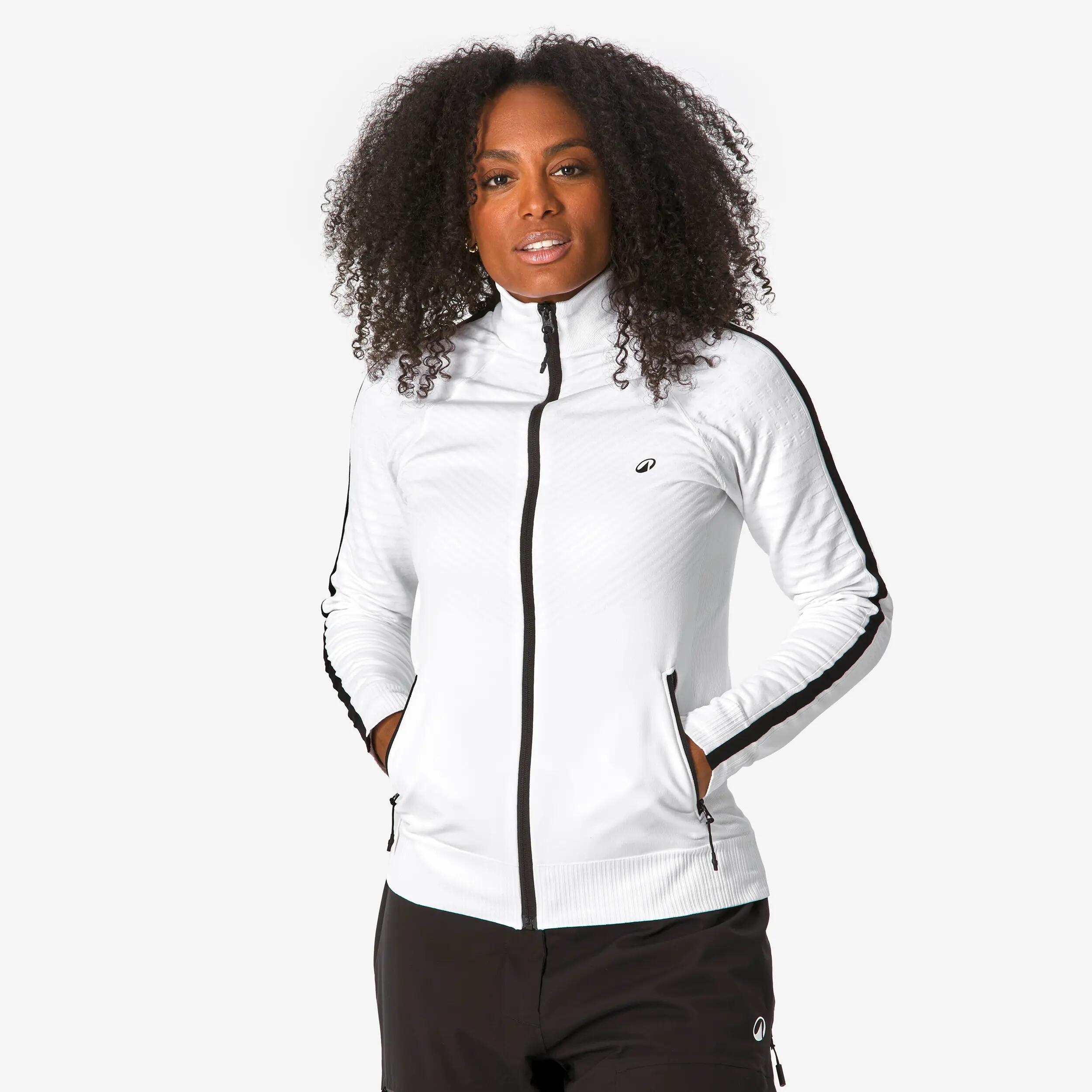 Casaco térmico e sem costuras de ski mulher, MID L 900 branco 2/15