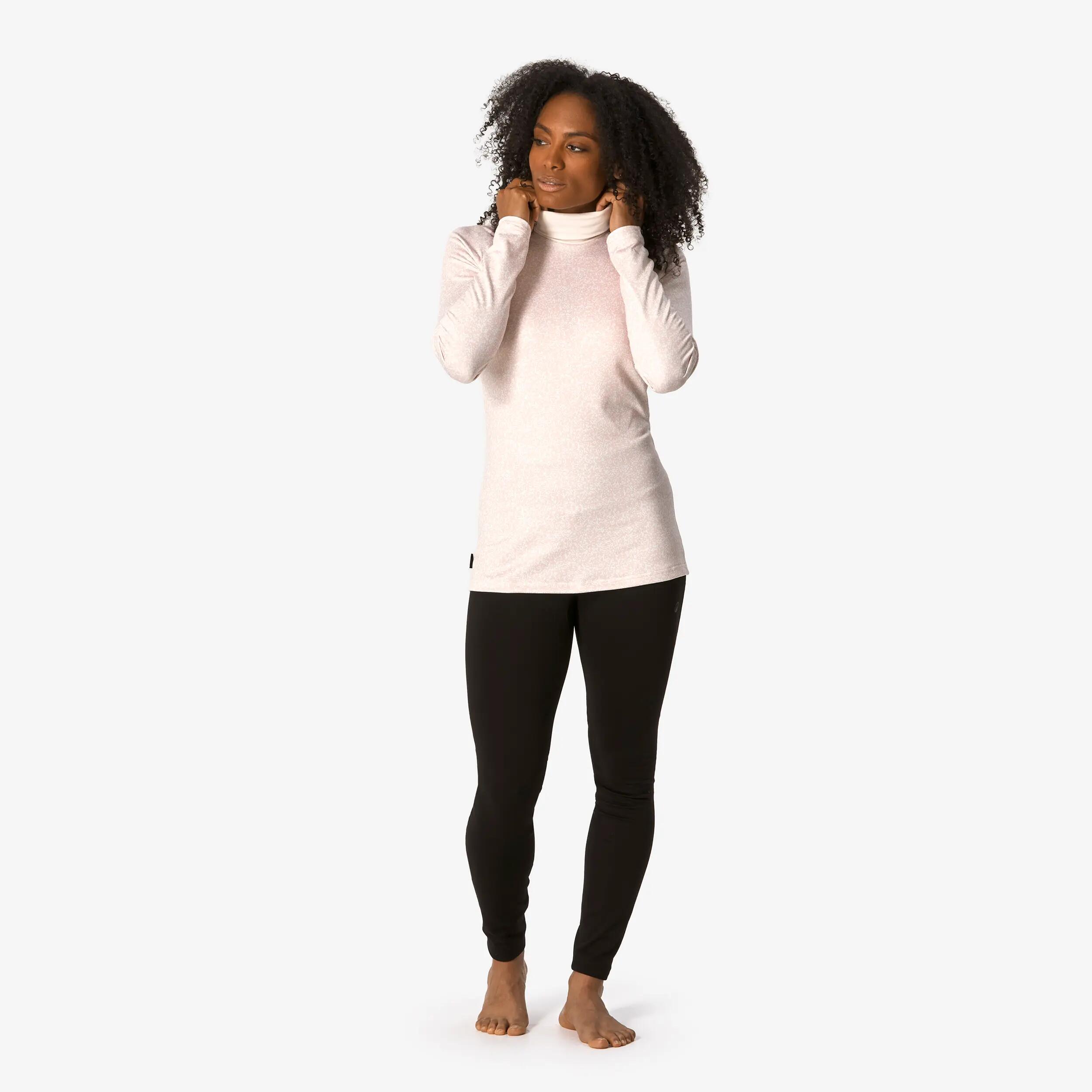 Camiseta térmica esquí cuello alto cálida transpirable mujer, BL 500 rosa  4/17