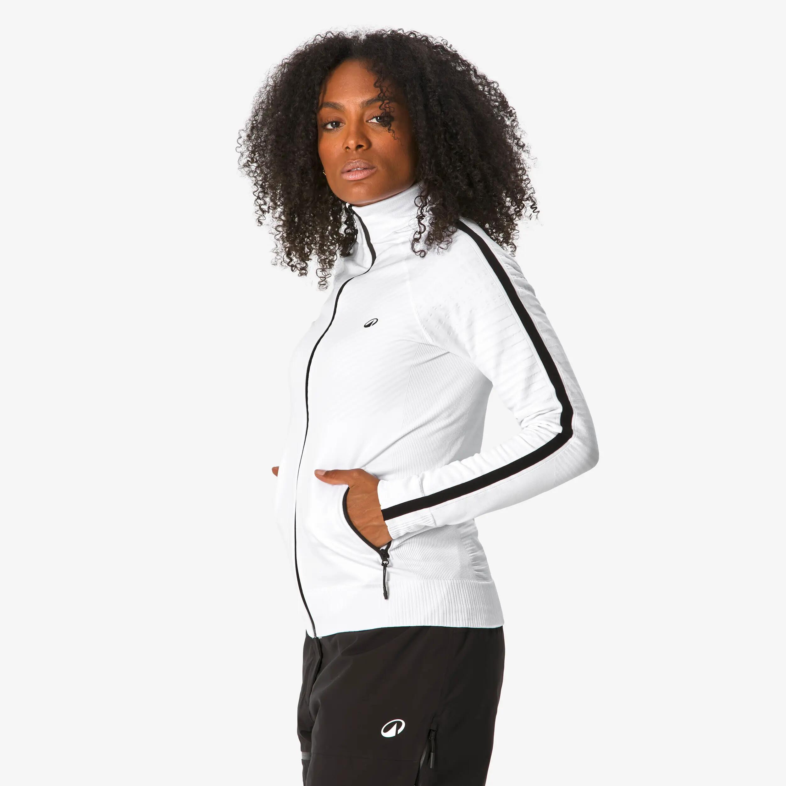 Casaco térmico e sem costuras de ski mulher, MID L 900 branco 7/15