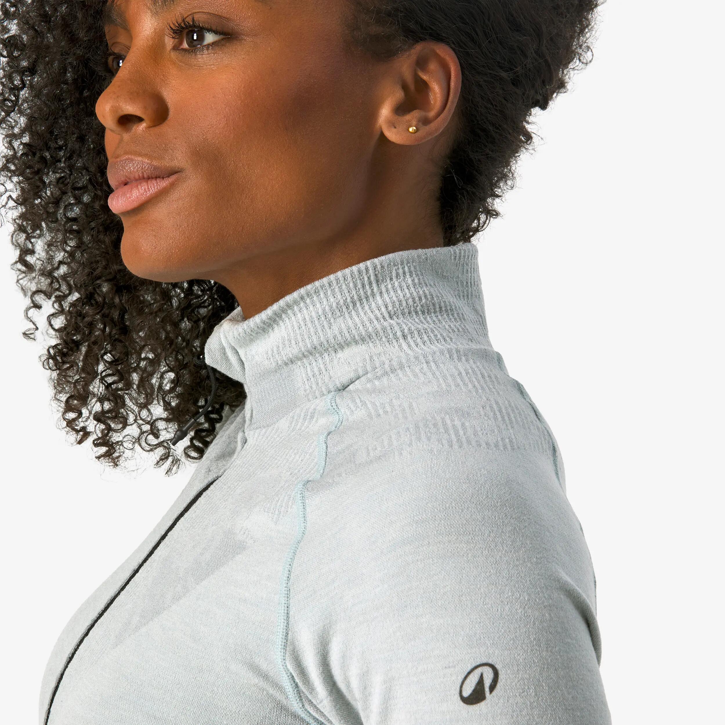 Samarreta tèrmica d'esquí llana merina dona BL Top 900 wool Seamless blau 16/23