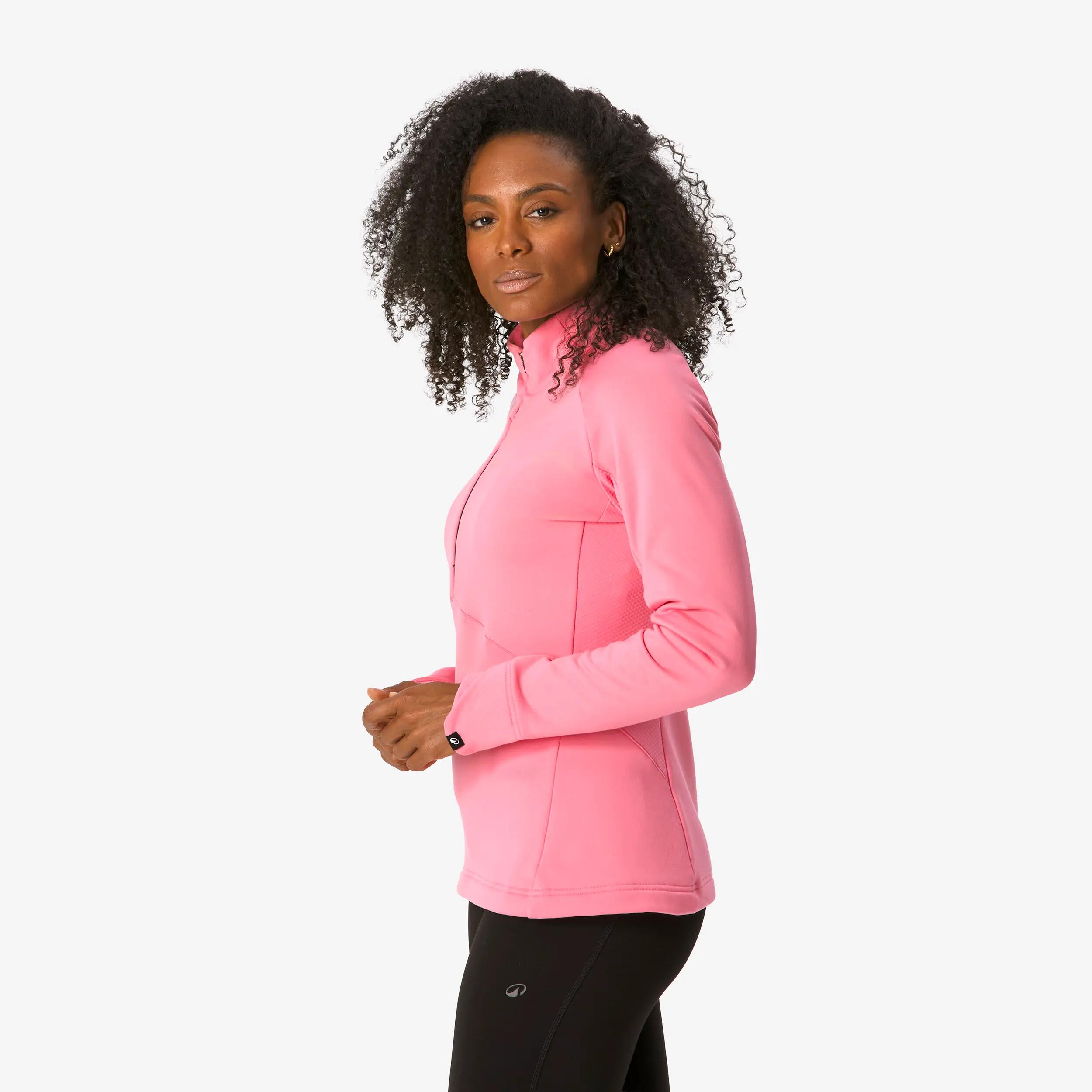 Samarreta tèrmica d'esquí dona BL 500 1/2 cremallera rosa  7/17