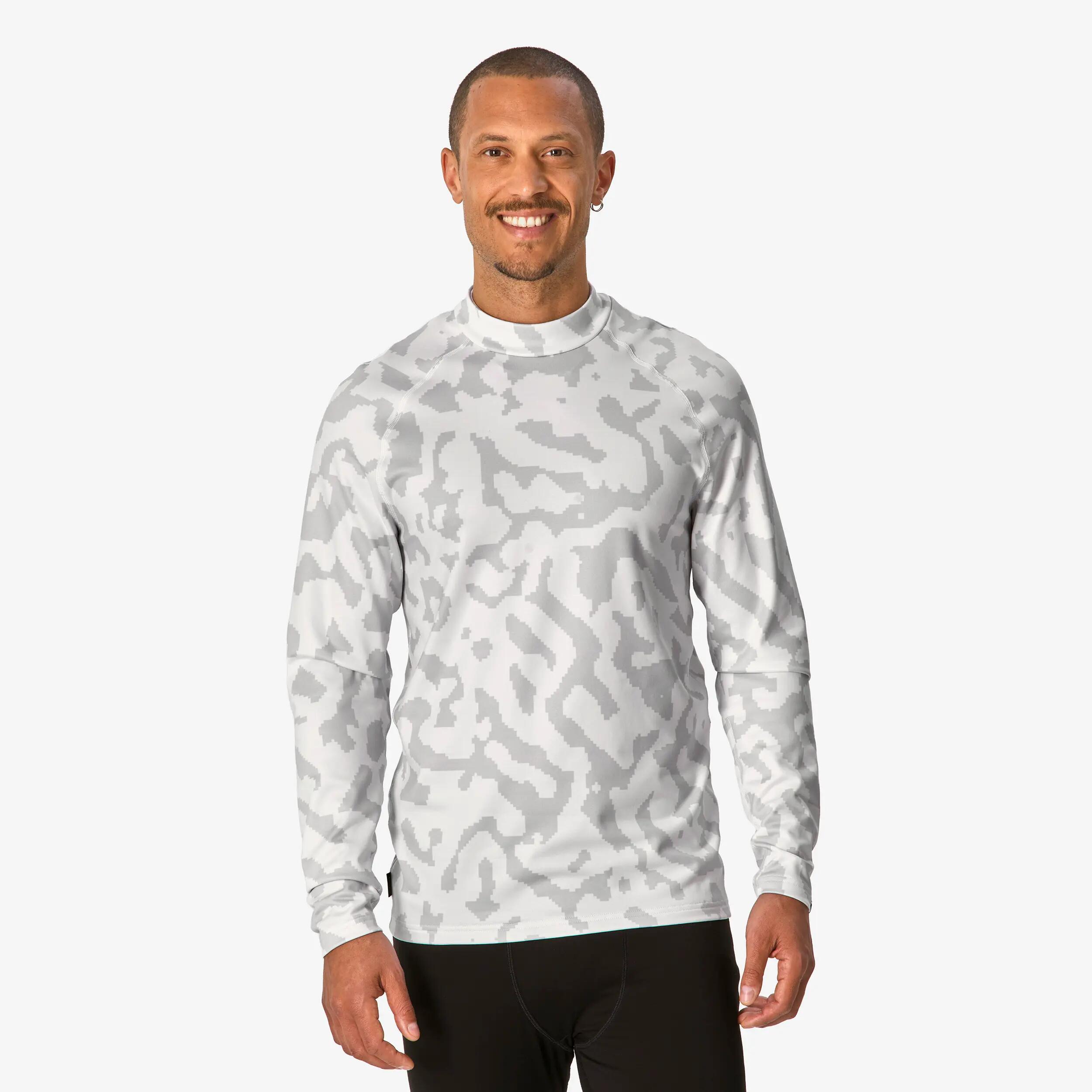 Men’s Warm, Breathable Ski Base Layer BL 500 - Pearl Grey -  1