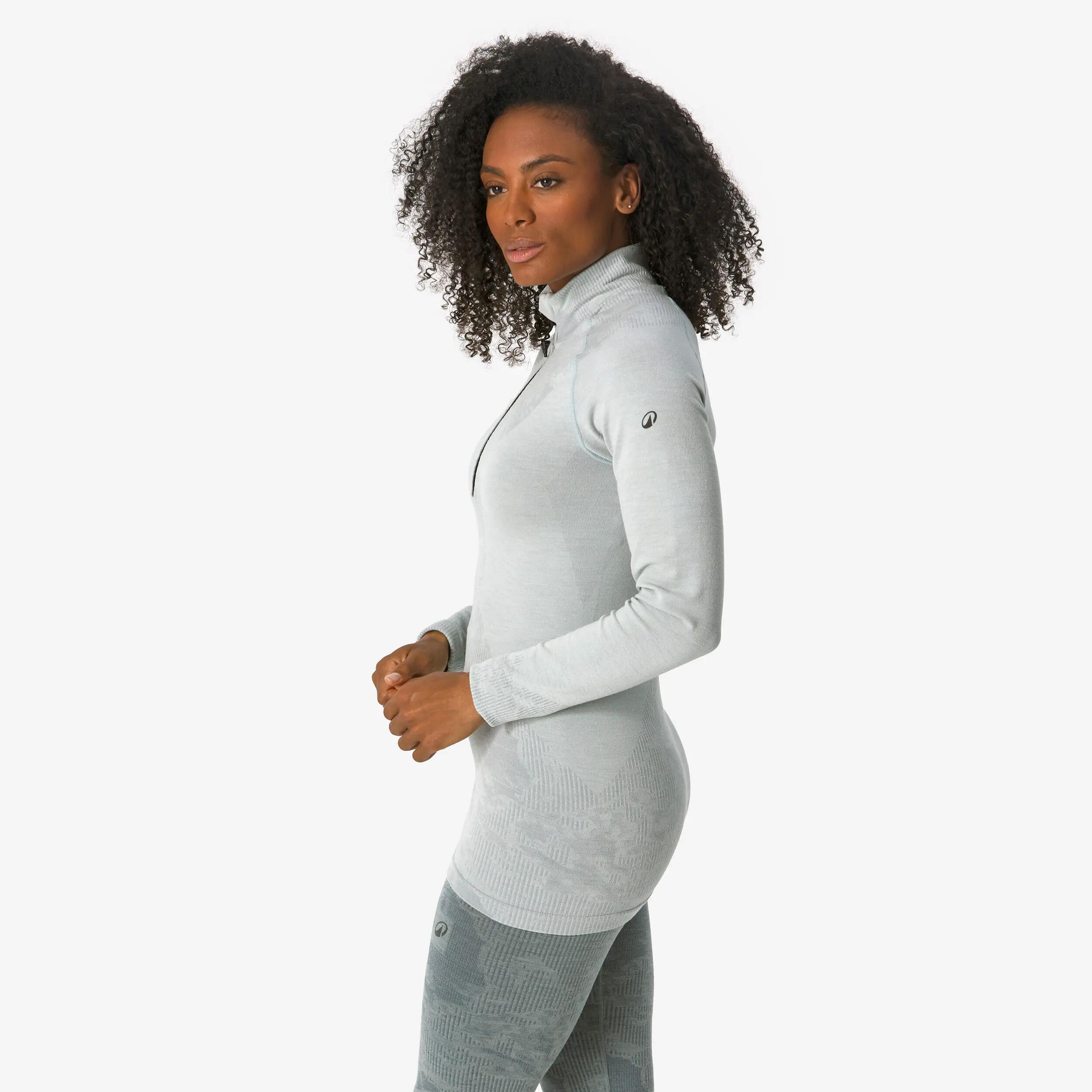 Samarreta tèrmica d'esquí llana merina dona BL Top 900 wool Seamless blau 11/23