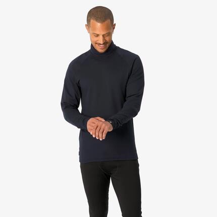 Sous-vêtement thermique ski à col roulé chaud et respirant homme, BL 500 bleu