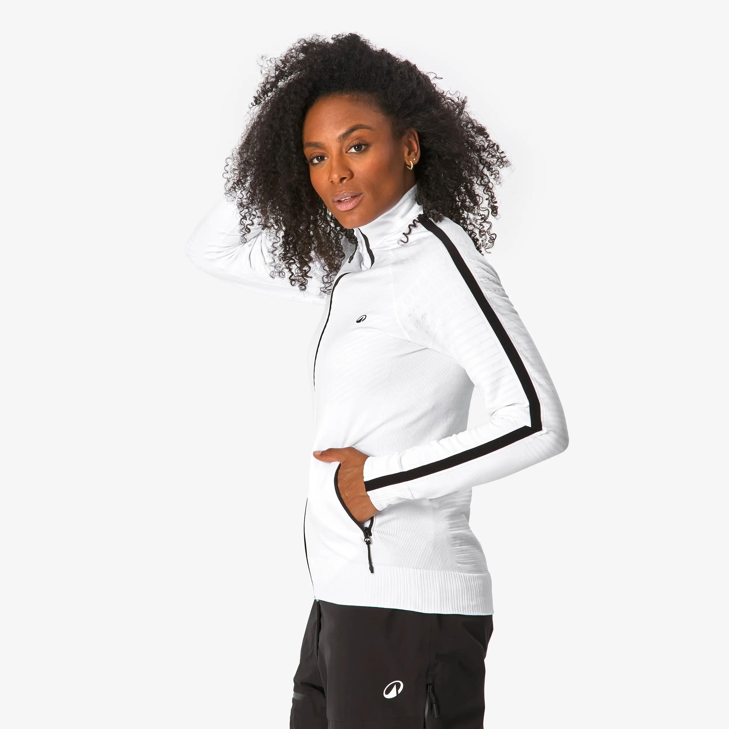 Casaco térmico e sem costuras de ski mulher, MID L 900 branco 3/15
