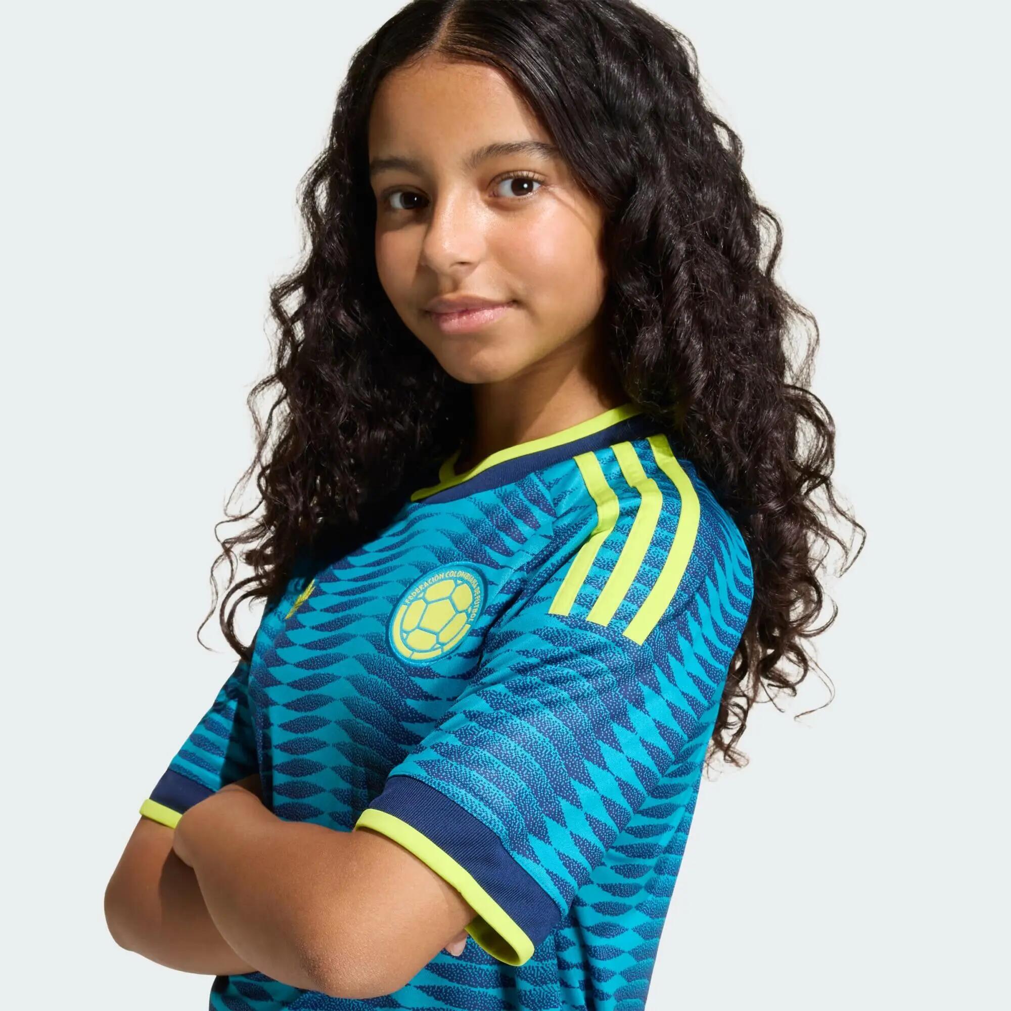 Camiseta de fútbol corte regular unisex adidas Colombia 26 Visitante Azul 7/8