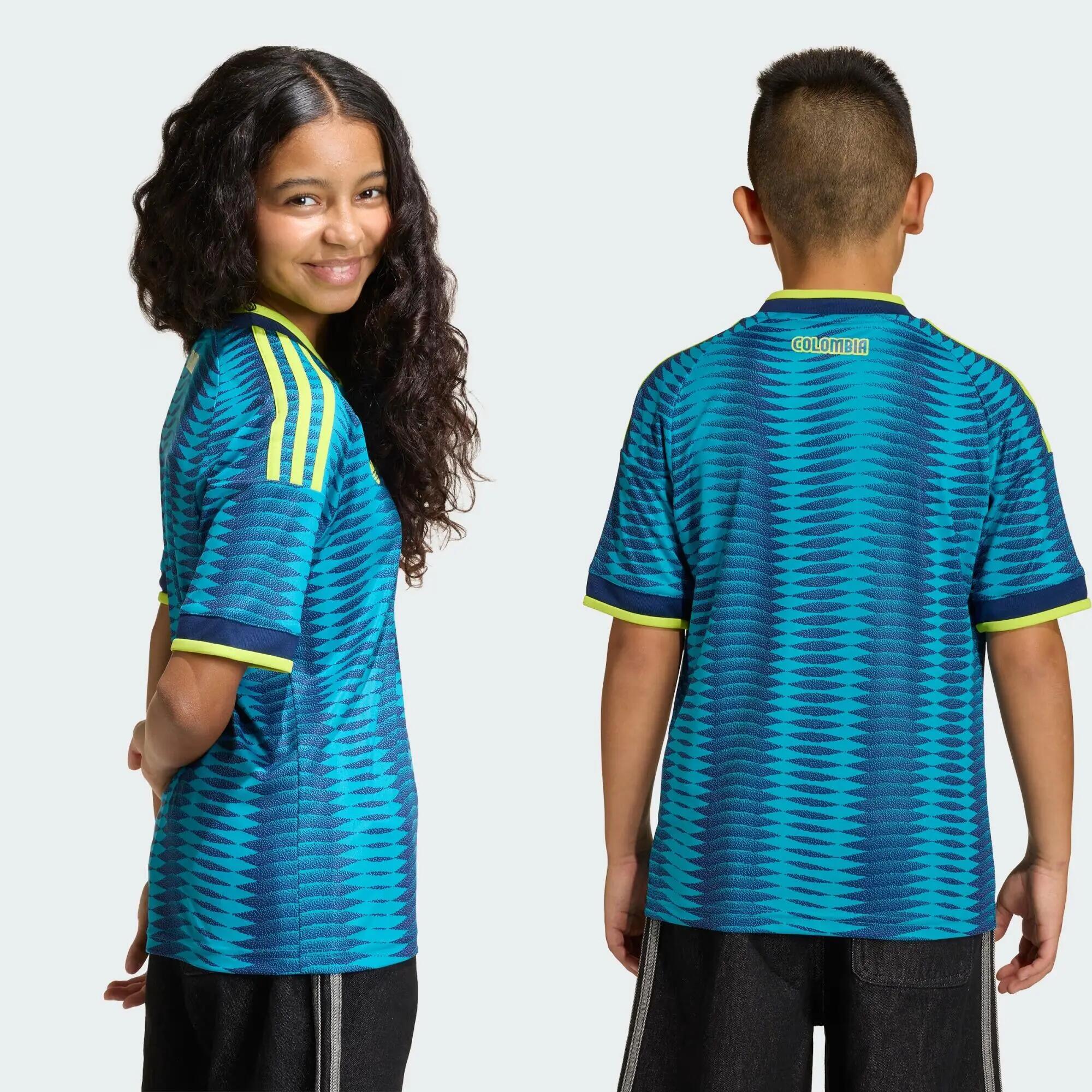 Camiseta de fútbol corte regular unisex adidas Colombia 26 Visitante Azul 2/8