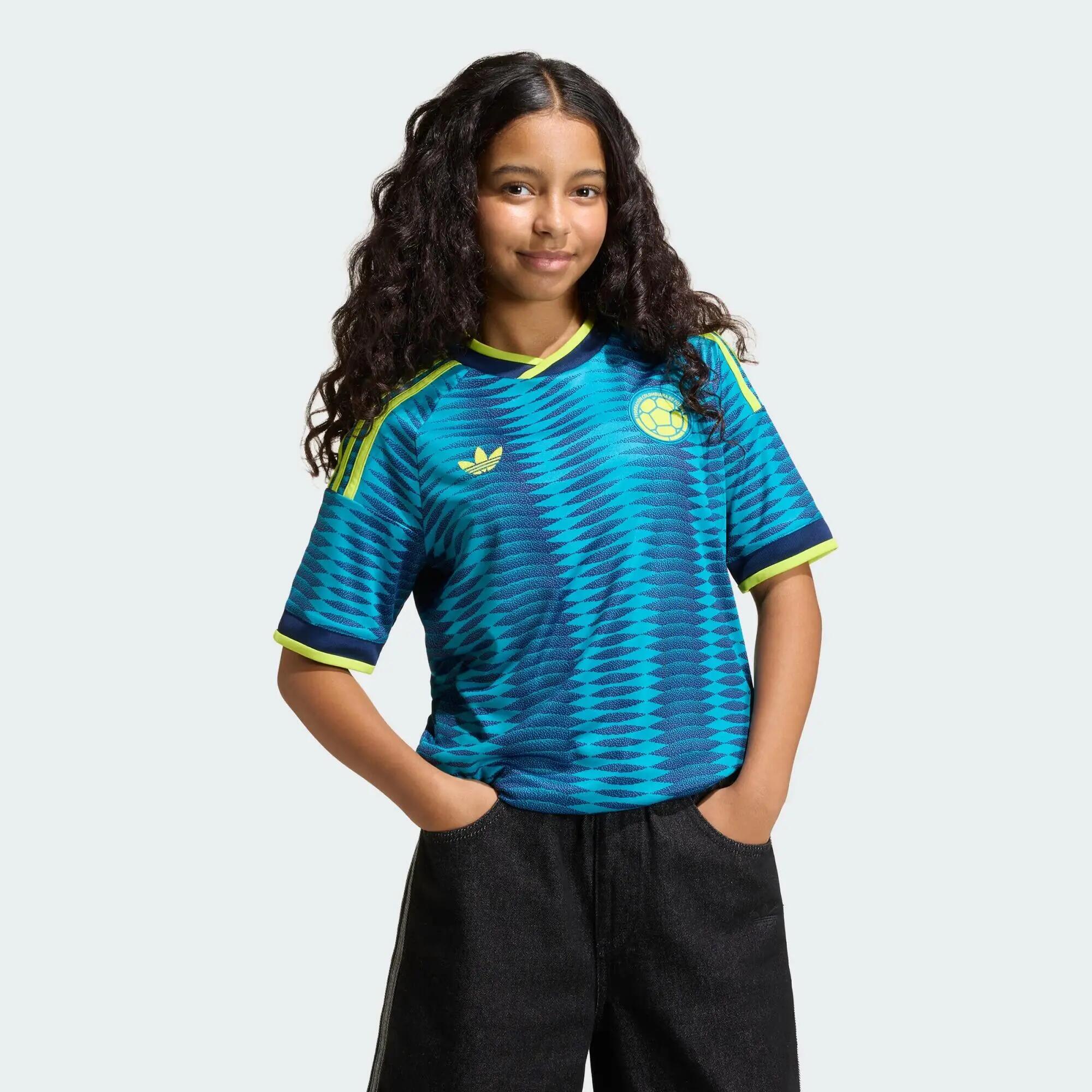 Camiseta de fútbol corte regular unisex adidas Colombia 26 Visitante Azul 4/8