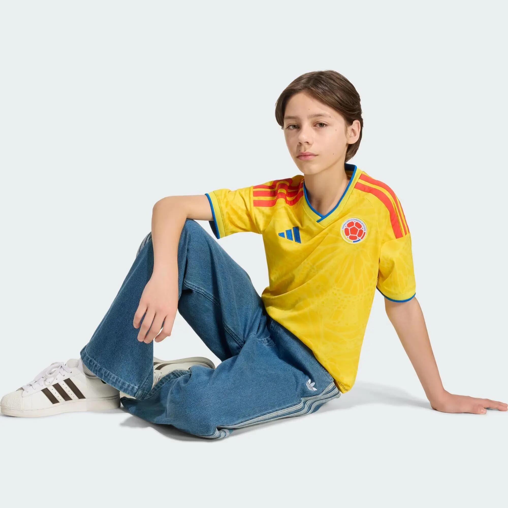 Camiseta de fútbol transpirable unisex adidas Colombia 26 Amarillo 7/8