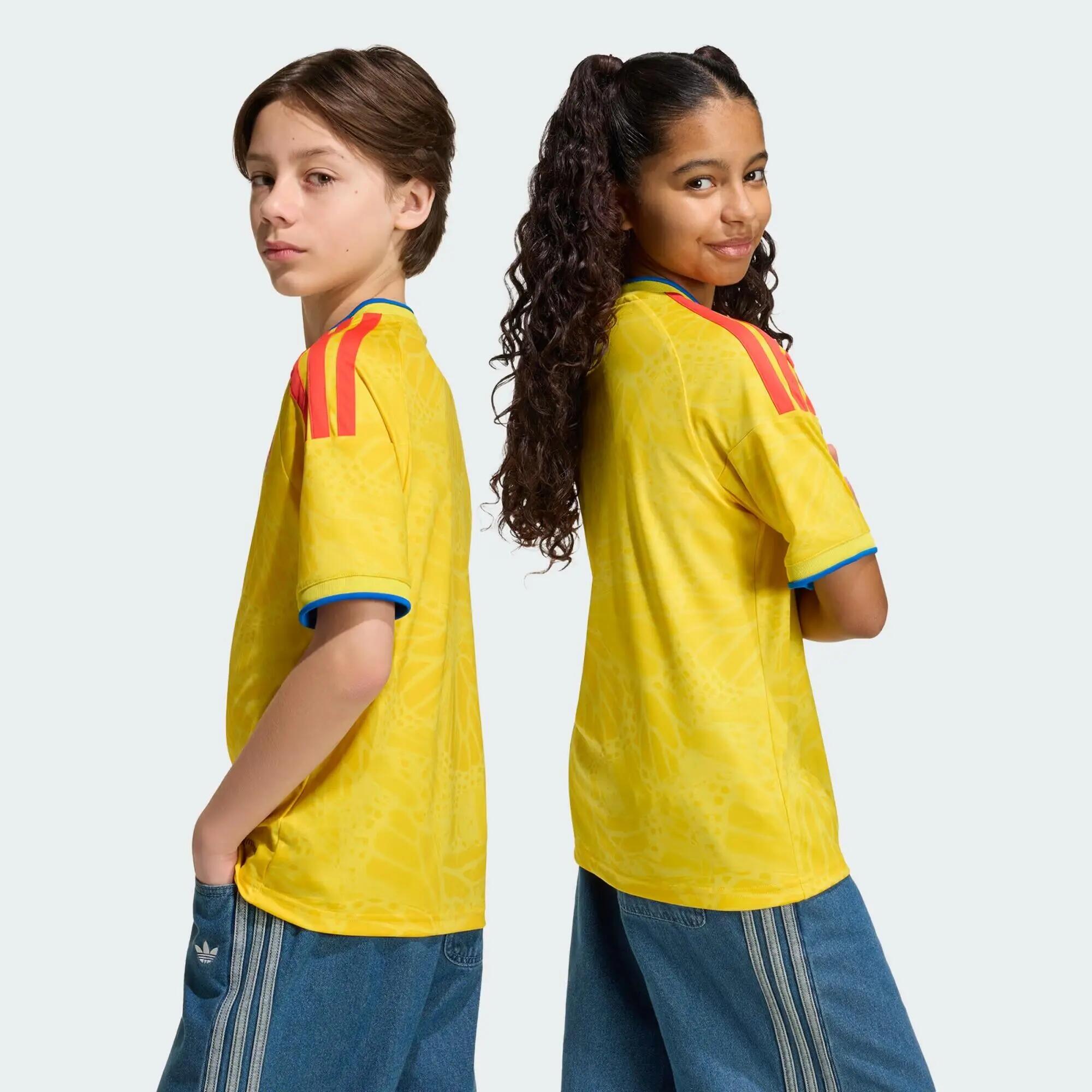 Camiseta de fútbol transpirable unisex adidas Colombia 26 Amarillo 2/8