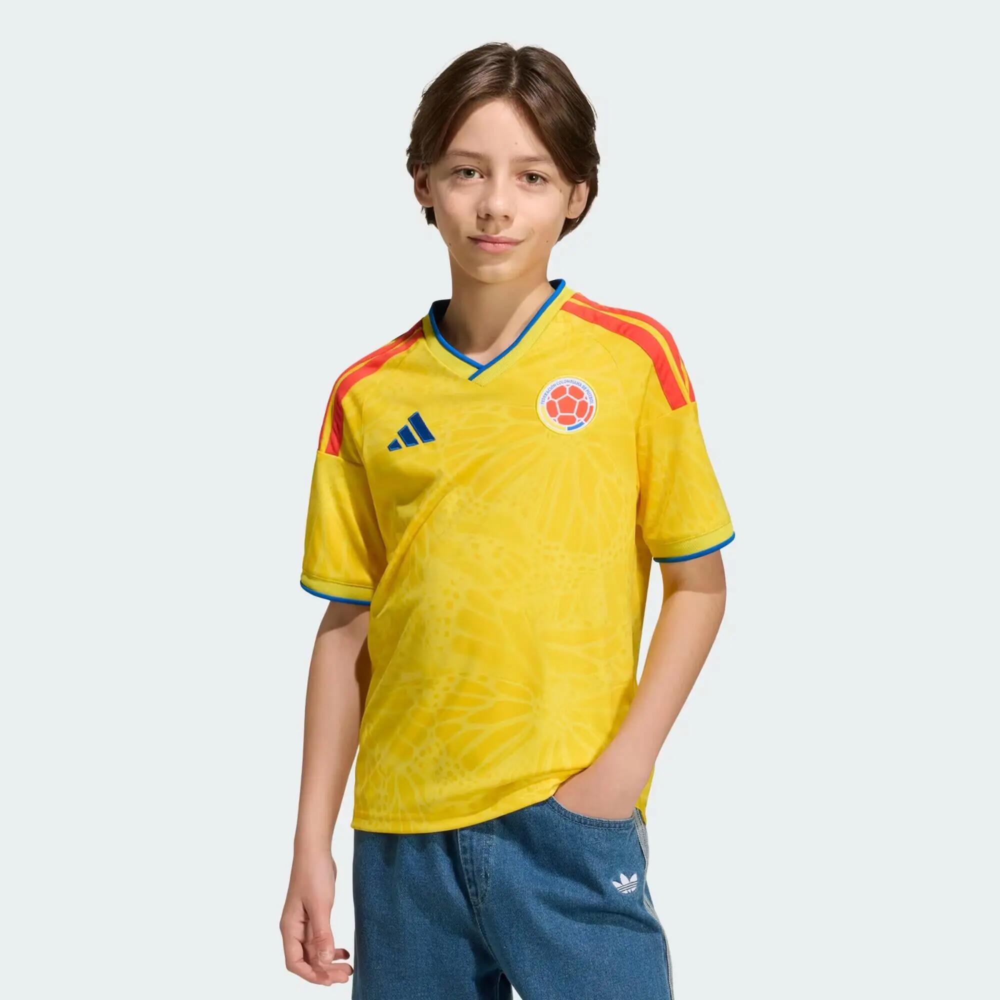 Camiseta de fútbol transpirable unisex adidas Colombia 26 Amarillo 5/8