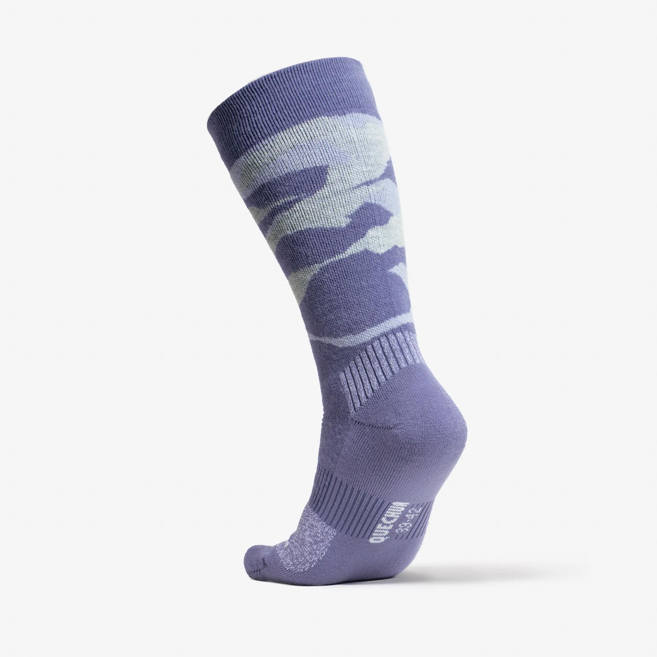 Warm Mid-Height Merino Wool Hiking Socks x2 pairs, SH 500 6/8