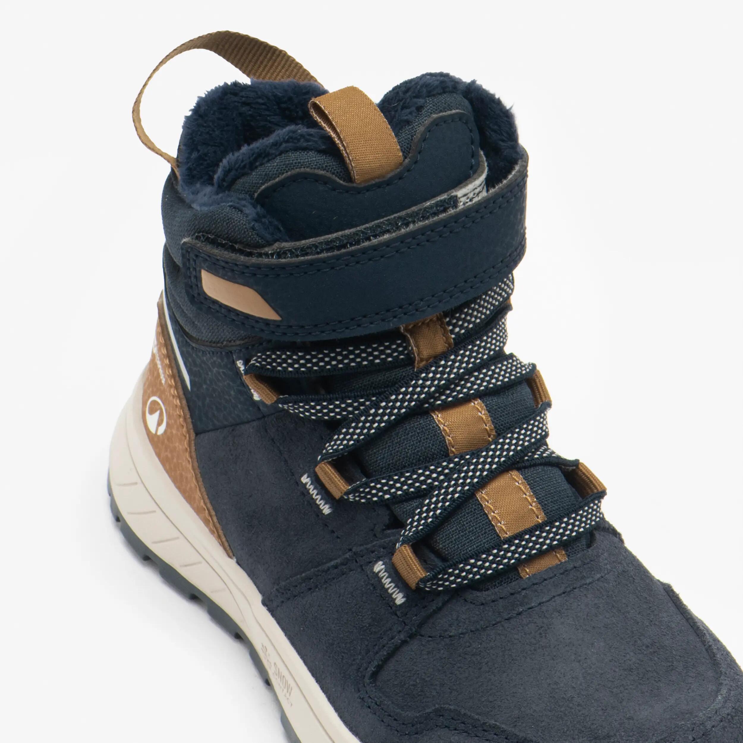 Botas impermeáveis de Caminhada com tira autoaderente Criança 24-34, SH500 azul 5/9