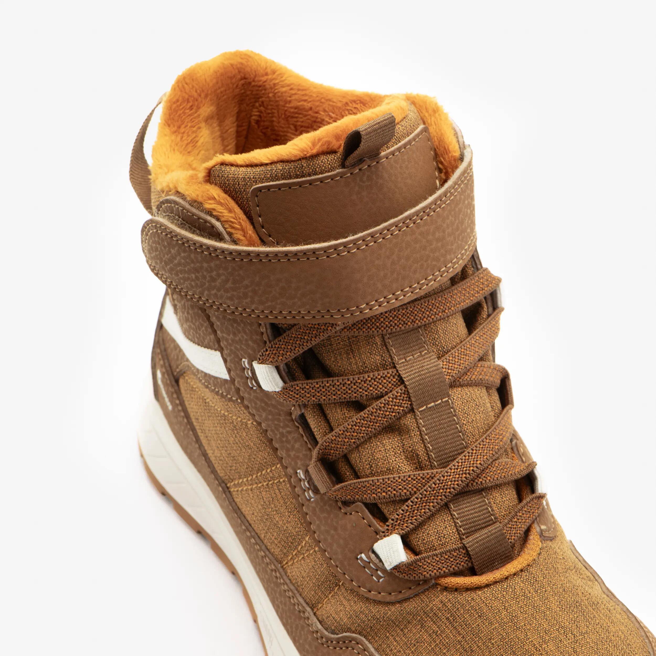 Kids’ Hook-and-Loop Waterproof Winter Boots, SH 500 Sizes 7.5C–6 5/9