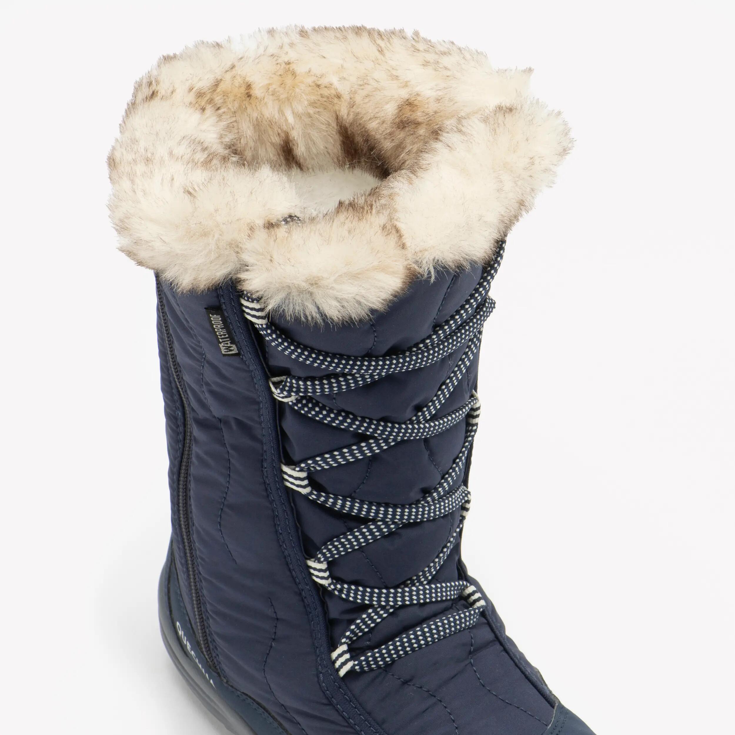 Botas de nieve cálidas e impermeables niños 30 a 38, SH100 cremallera azul 5/8