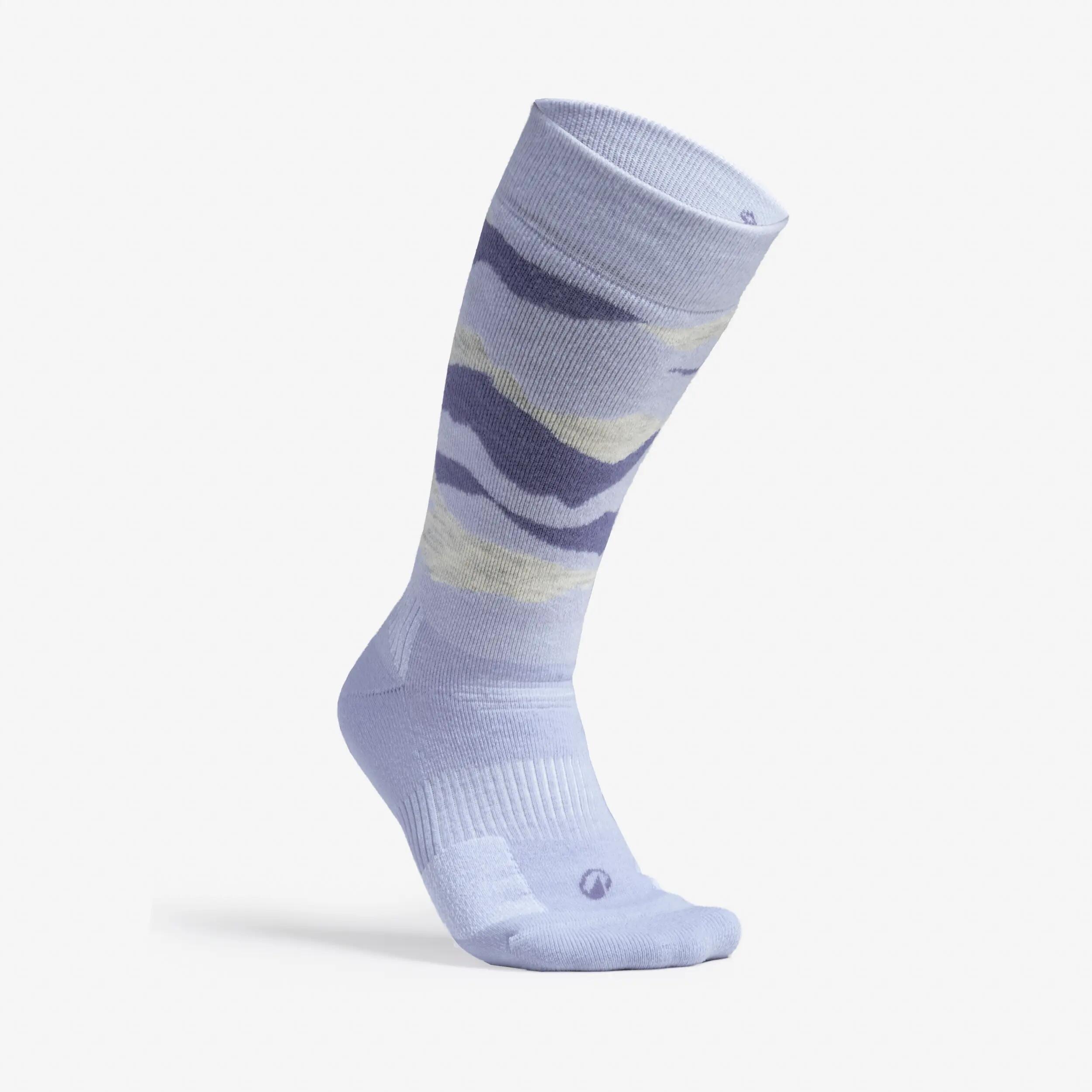 Warm Mid-Height Merino Wool Hiking Socks x2 pairs, SH 500 3/8