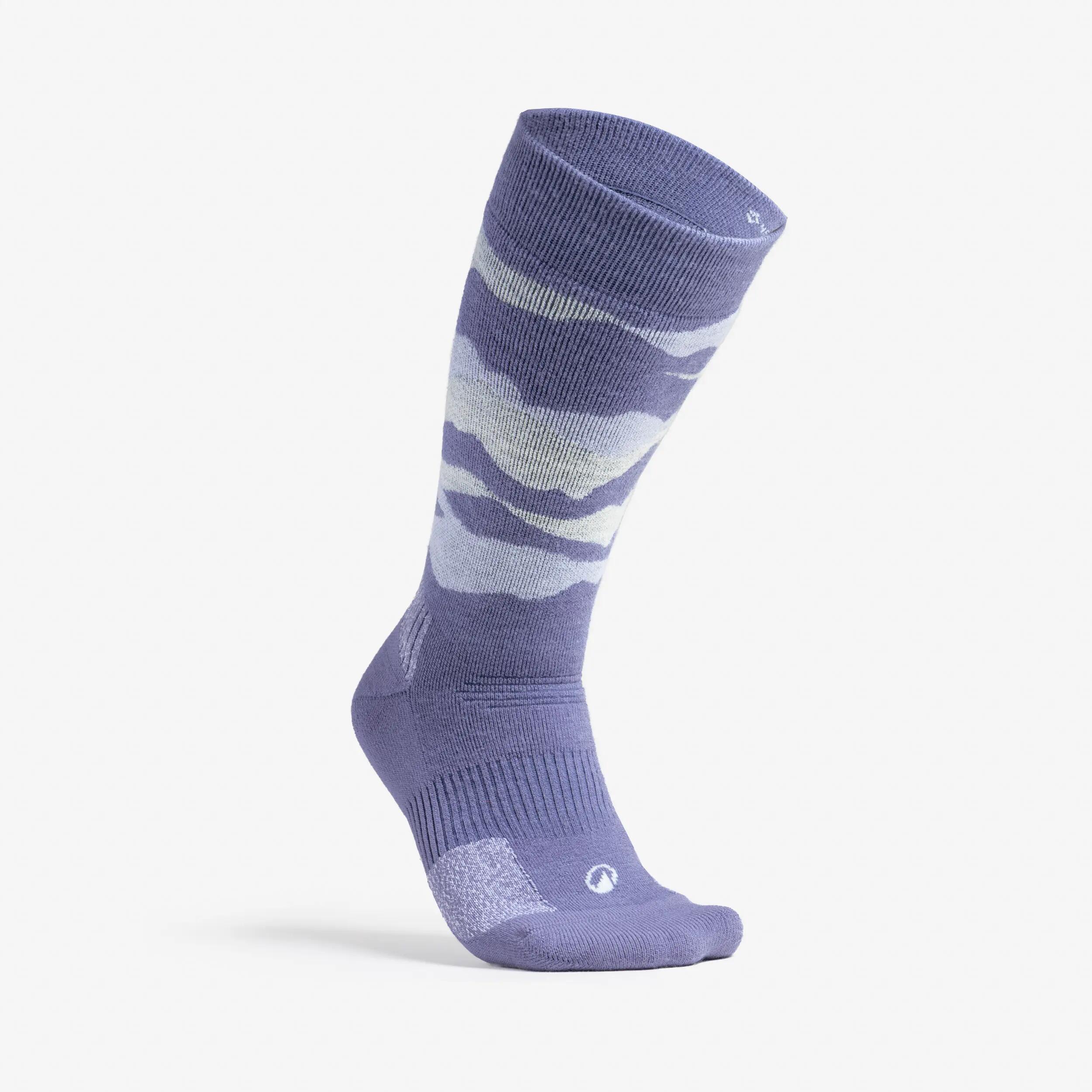 Warm Mid-Height Merino Wool Hiking Socks x2 pairs, SH 500 2/8