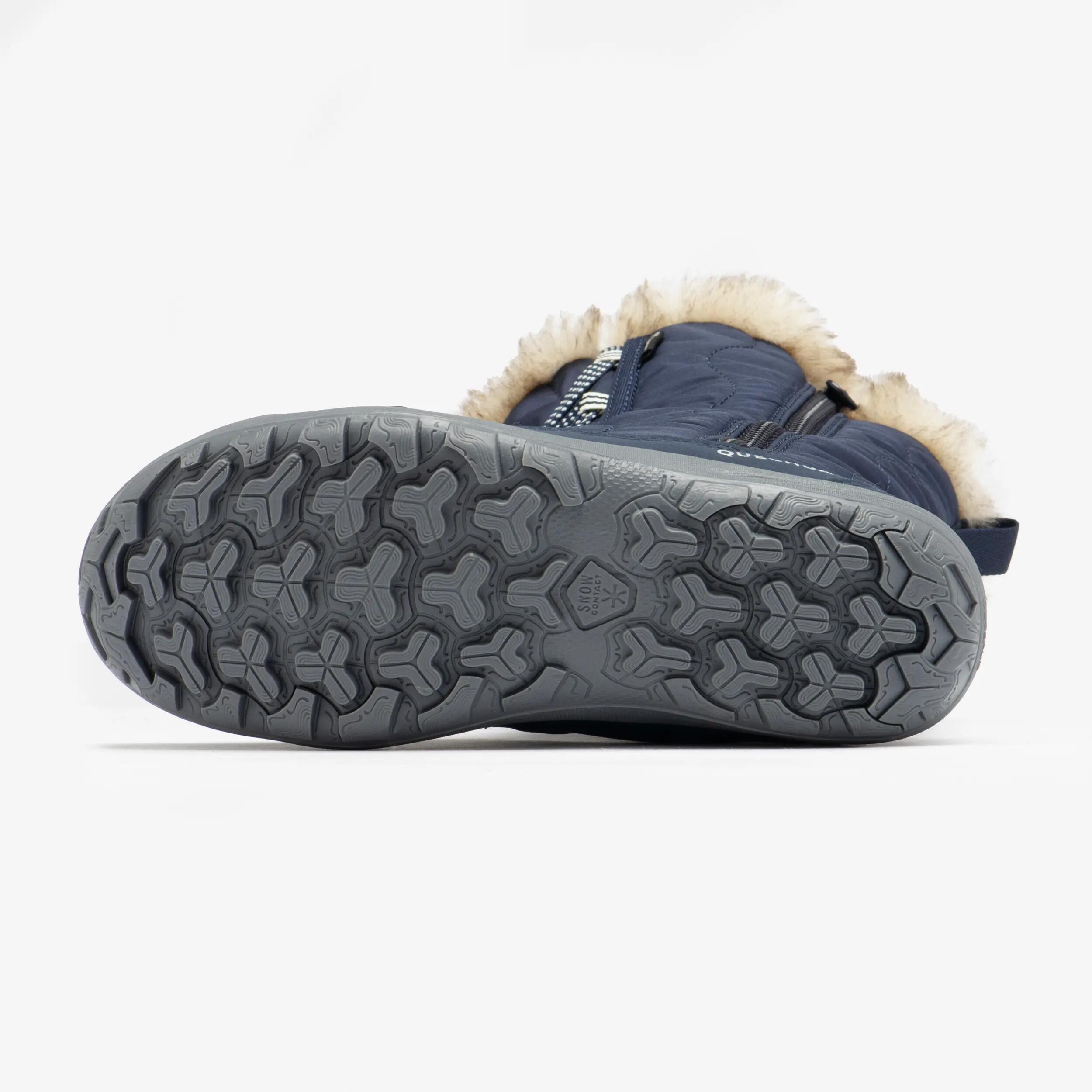 Botas de nieve cálidas e impermeables niños 30 a 38, SH100 cremallera azul 3/8