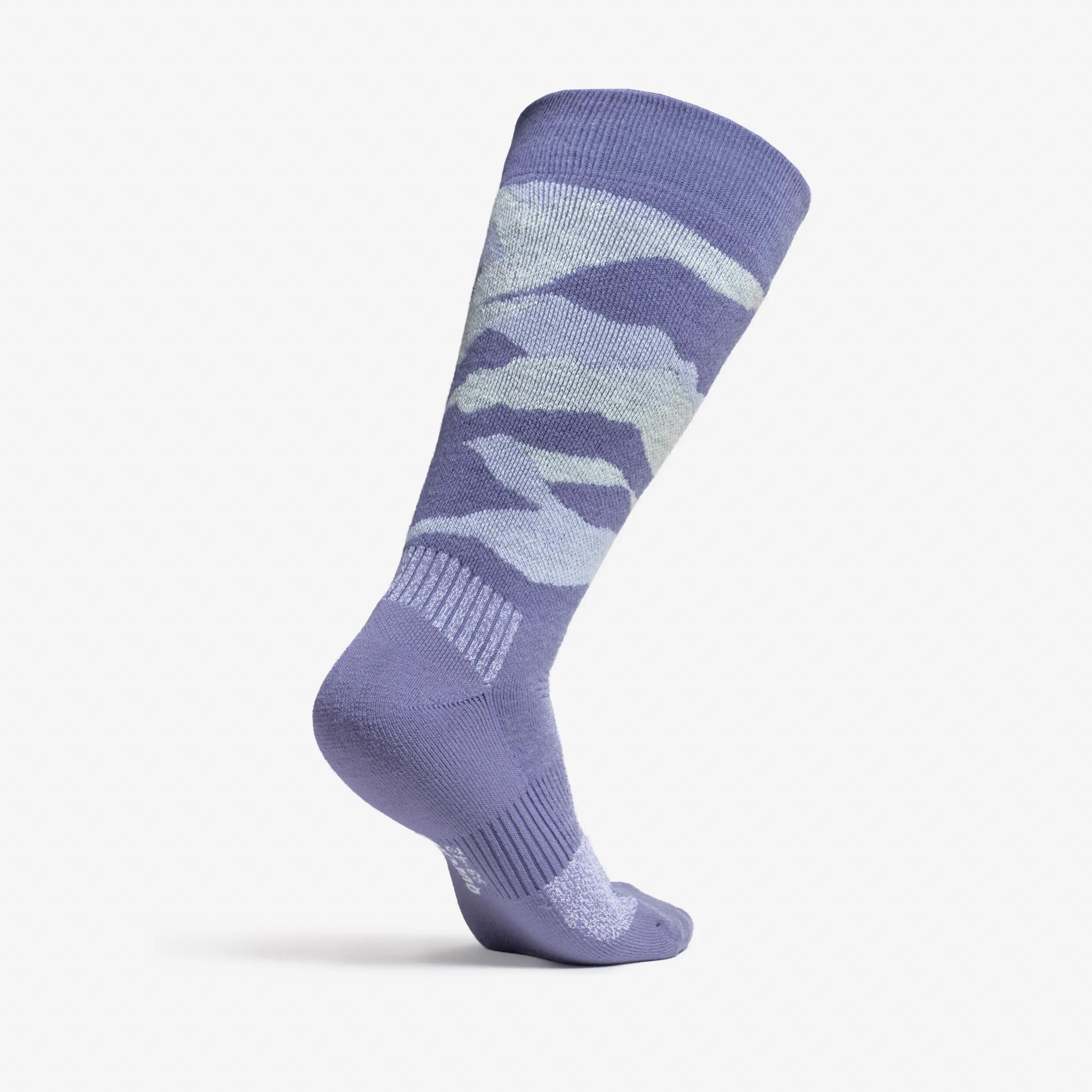 Warm Mid-Height Merino Wool Hiking Socks x2 pairs, SH 500 5/8