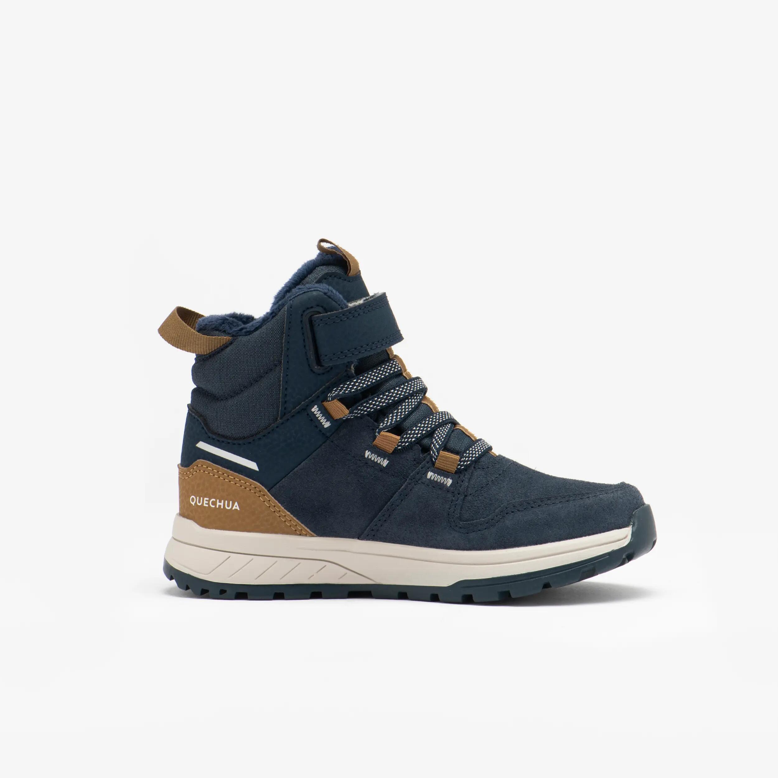 Botas impermeáveis de Caminhada com tira autoaderente Criança 24-34, SH500 azul 2/9