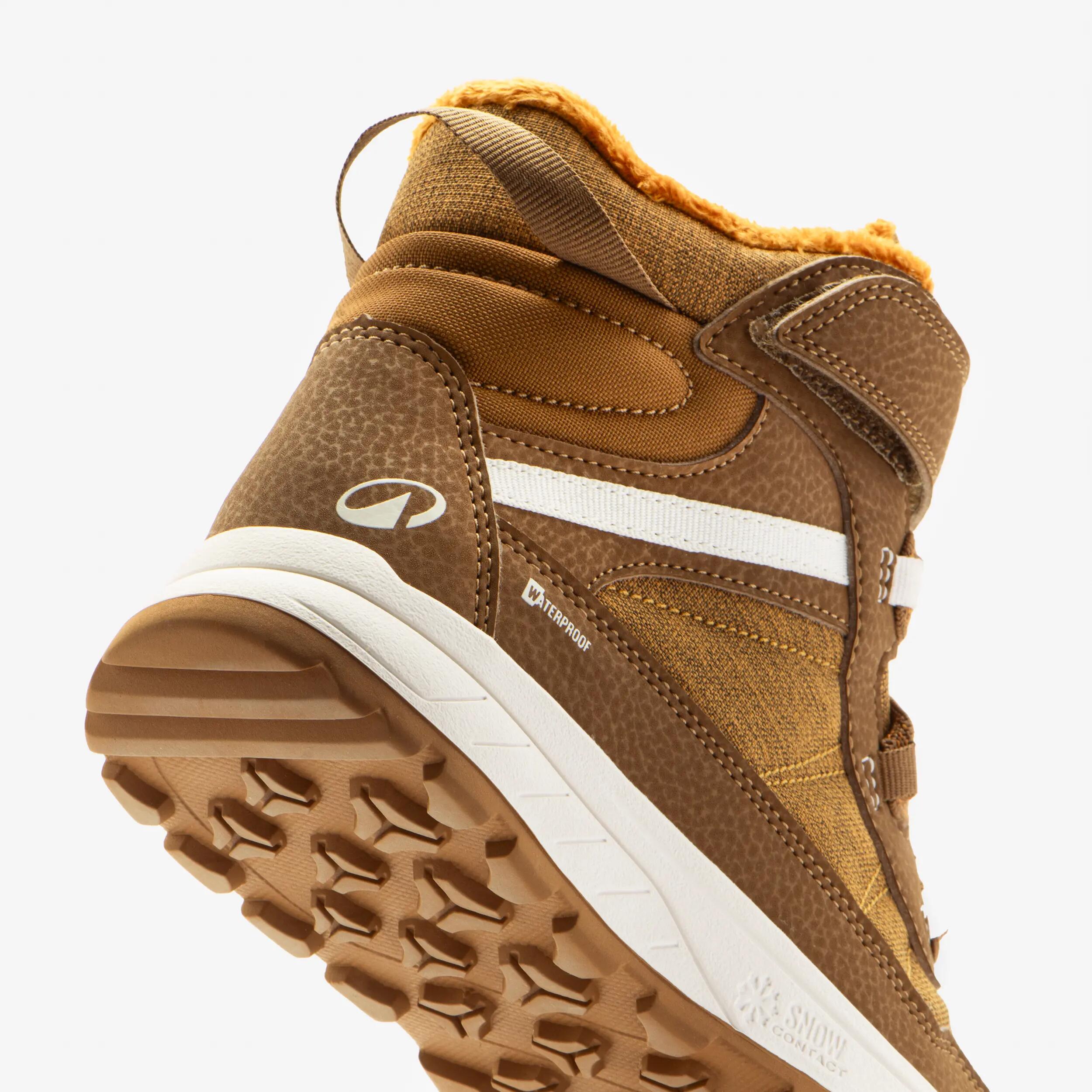 Kids’ Hook-and-Loop Waterproof Winter Boots, SH 500 Sizes 7.5C–6 6/9