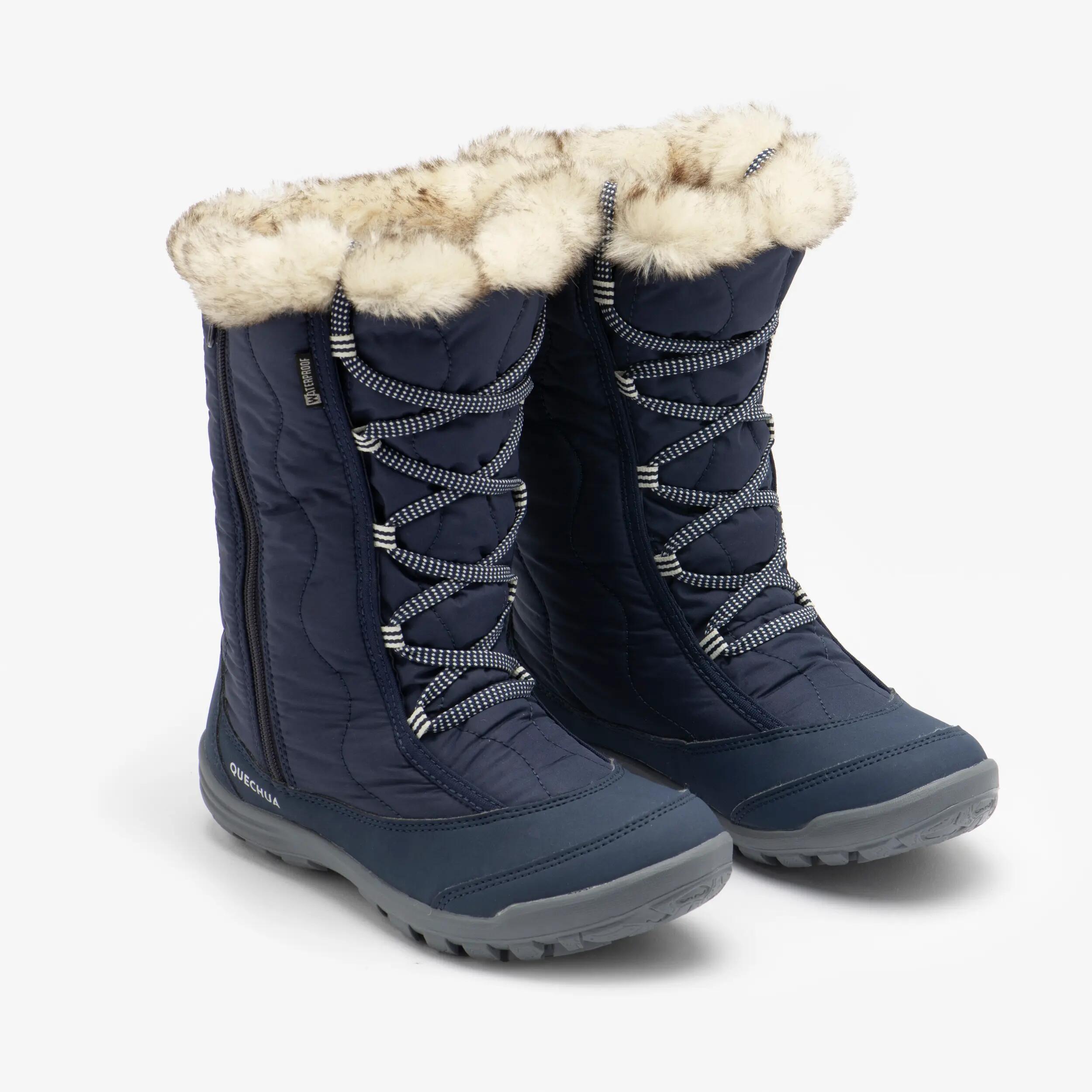 Botas de nieve cálidas e impermeables niños 30 a 38, SH100 cremallera azul 4/8