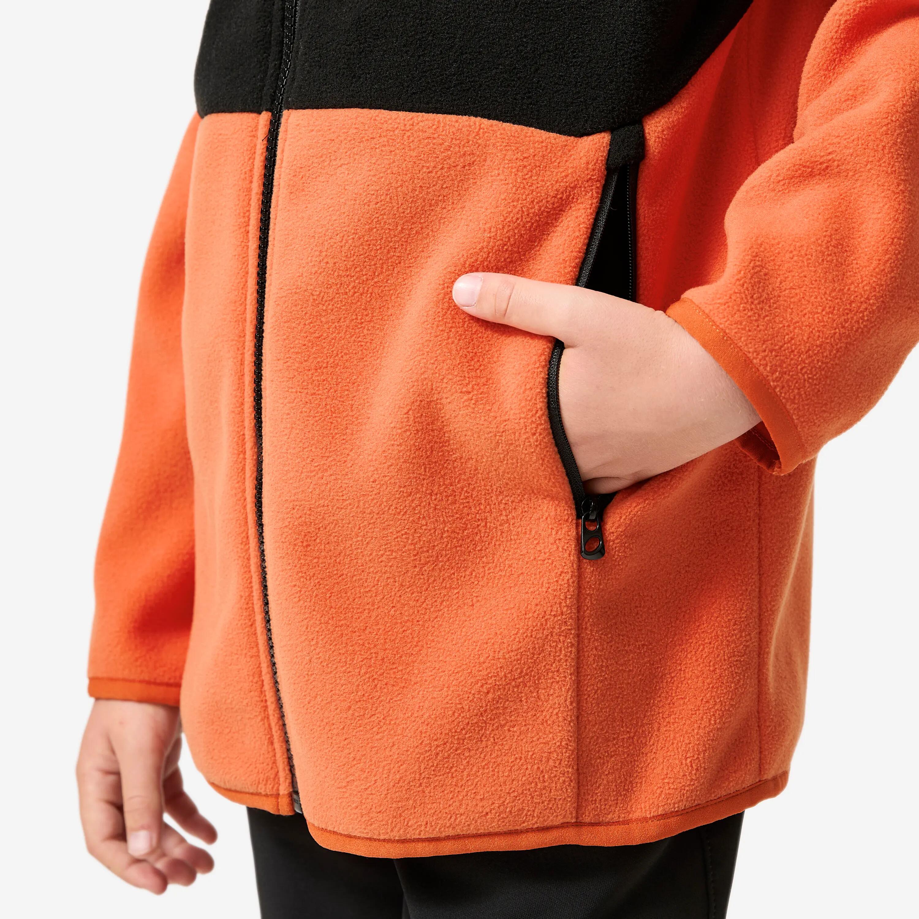 Kids Hiking Extra Warm Fleece Jacket Orange MH500 -  4