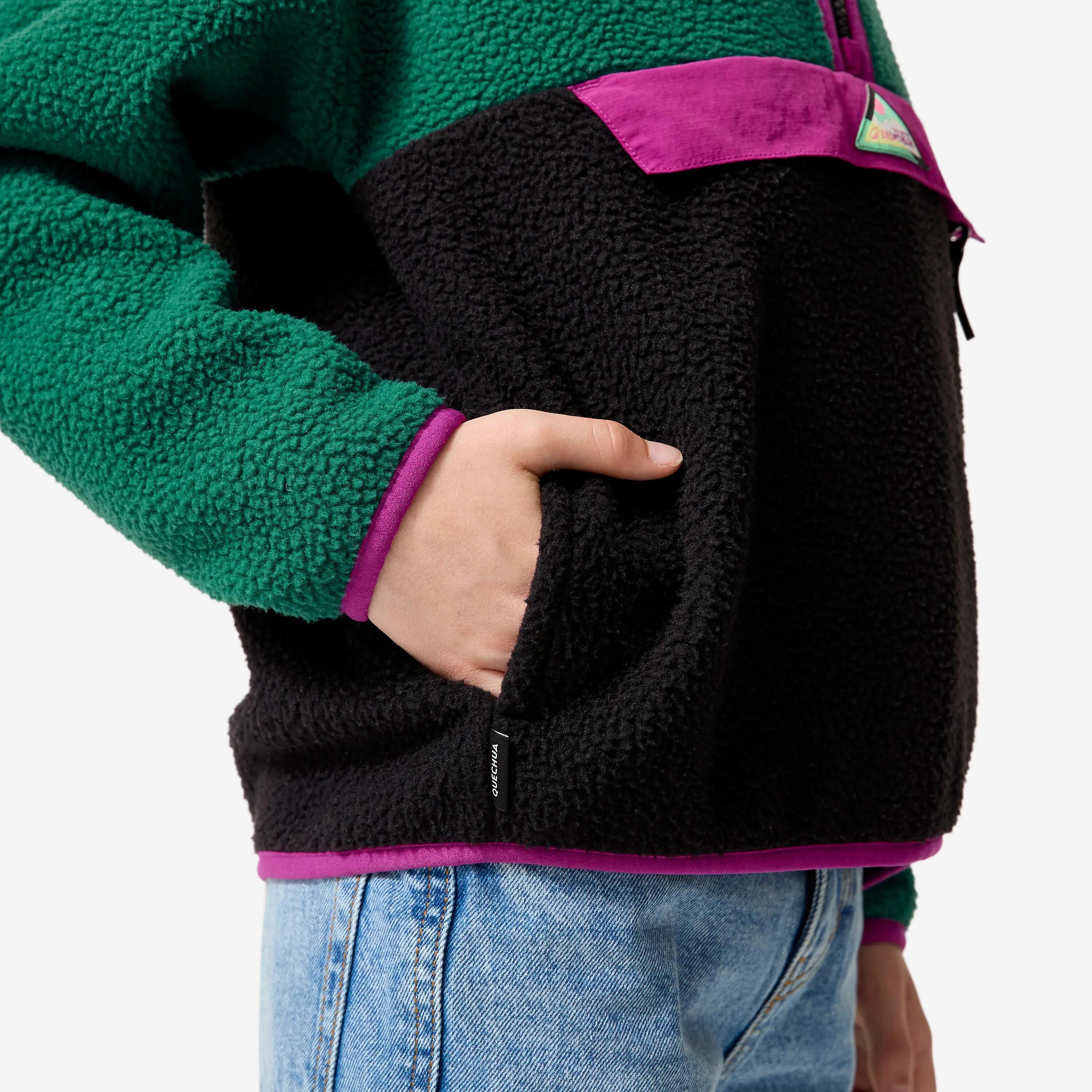 Kids’ Half-Zip Sherpa Fleece Sweater, NH 500 Age 7–15 6/14