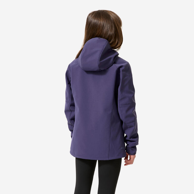 Geacă softshell de drumeție pentru copii 7-15 ani, hike 900 Negru