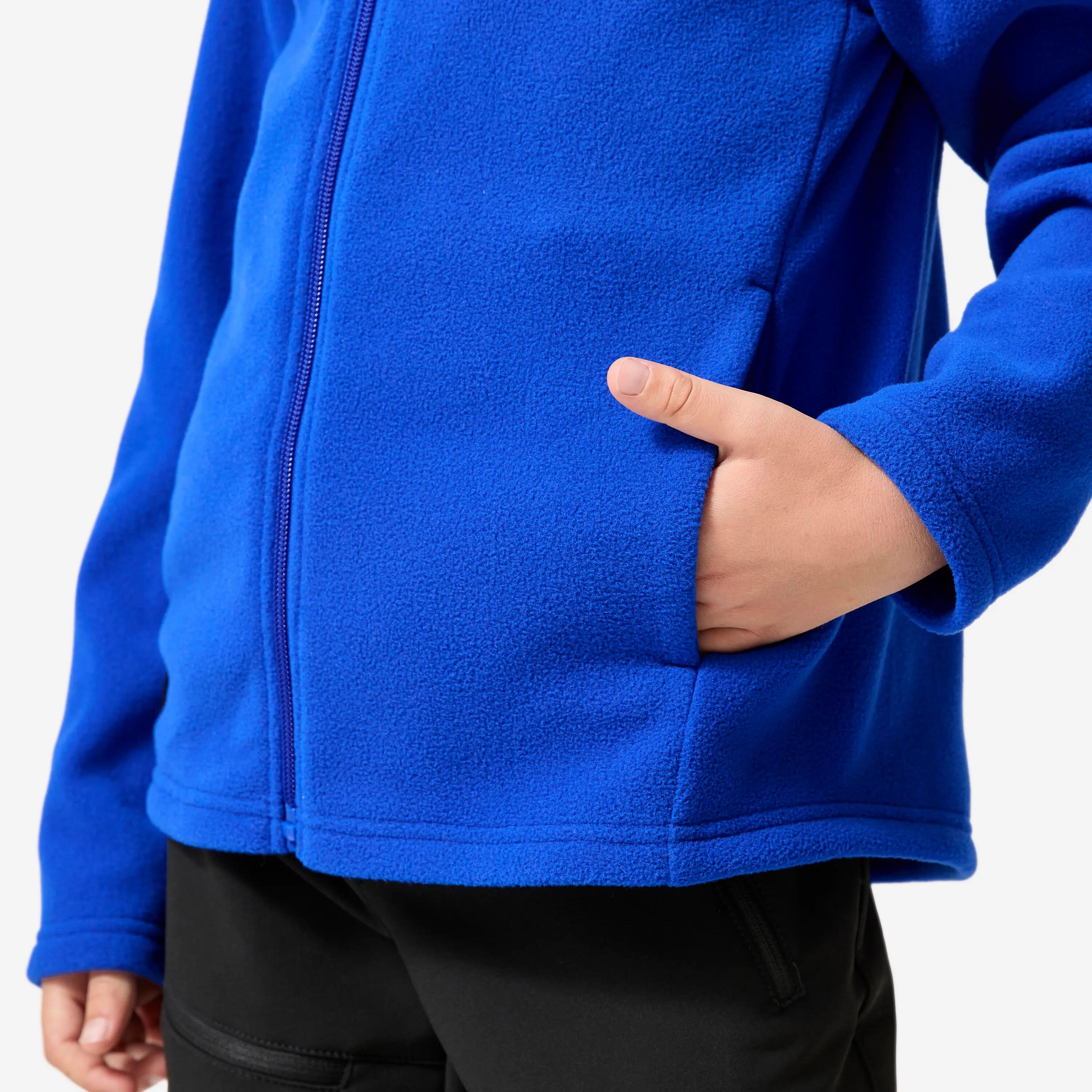 Kids Hiking Extra Warm Flece Jacket Electric Blue MH500 -  5