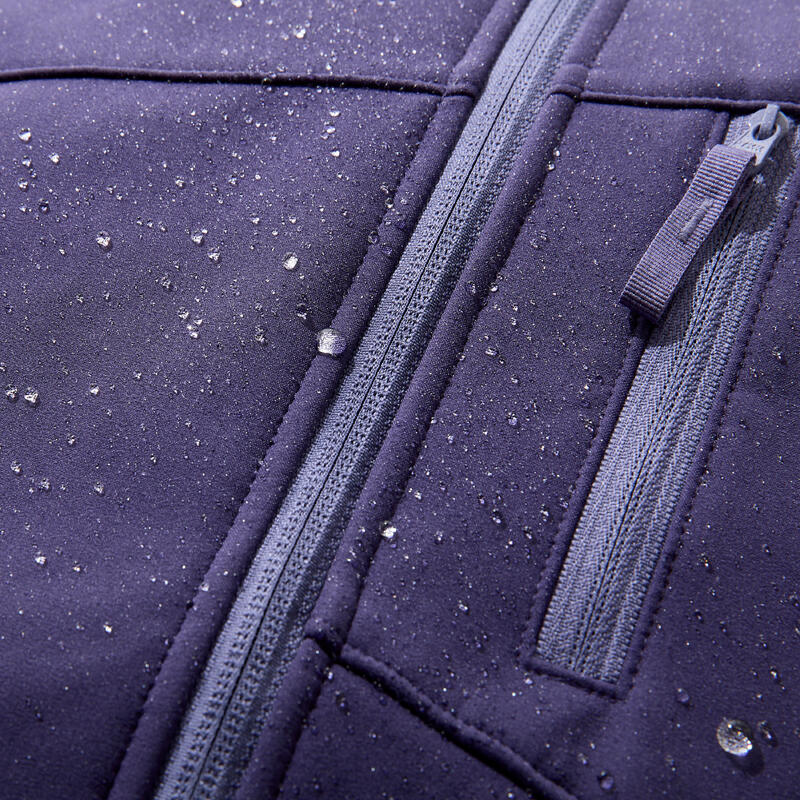 Geacă softshell de drumeție pentru copii 7-15 ani, hike 900 Negru