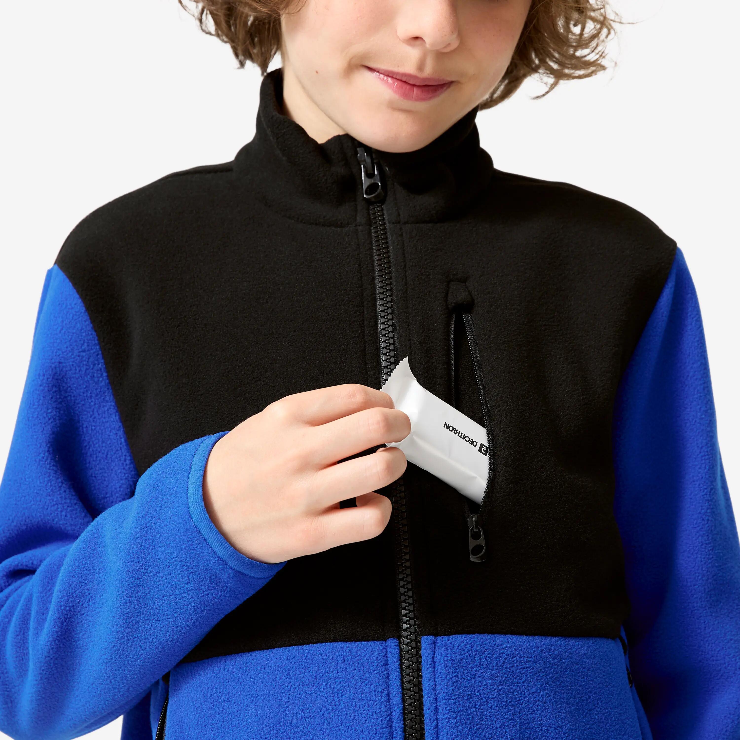 Casaco Polar de Caminhada Criança 7-15 Anos MH500 Azul/Preto 5/5