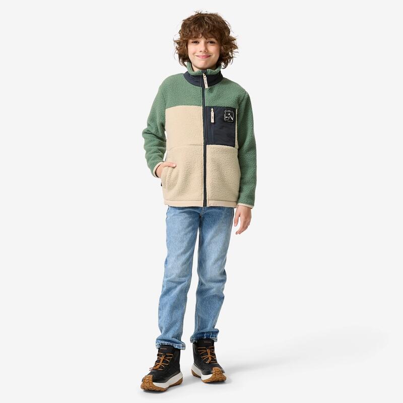 Çocuk Outdoor Polar Mont - Bej/Yeşil - 7/15 Yaş - NH 900