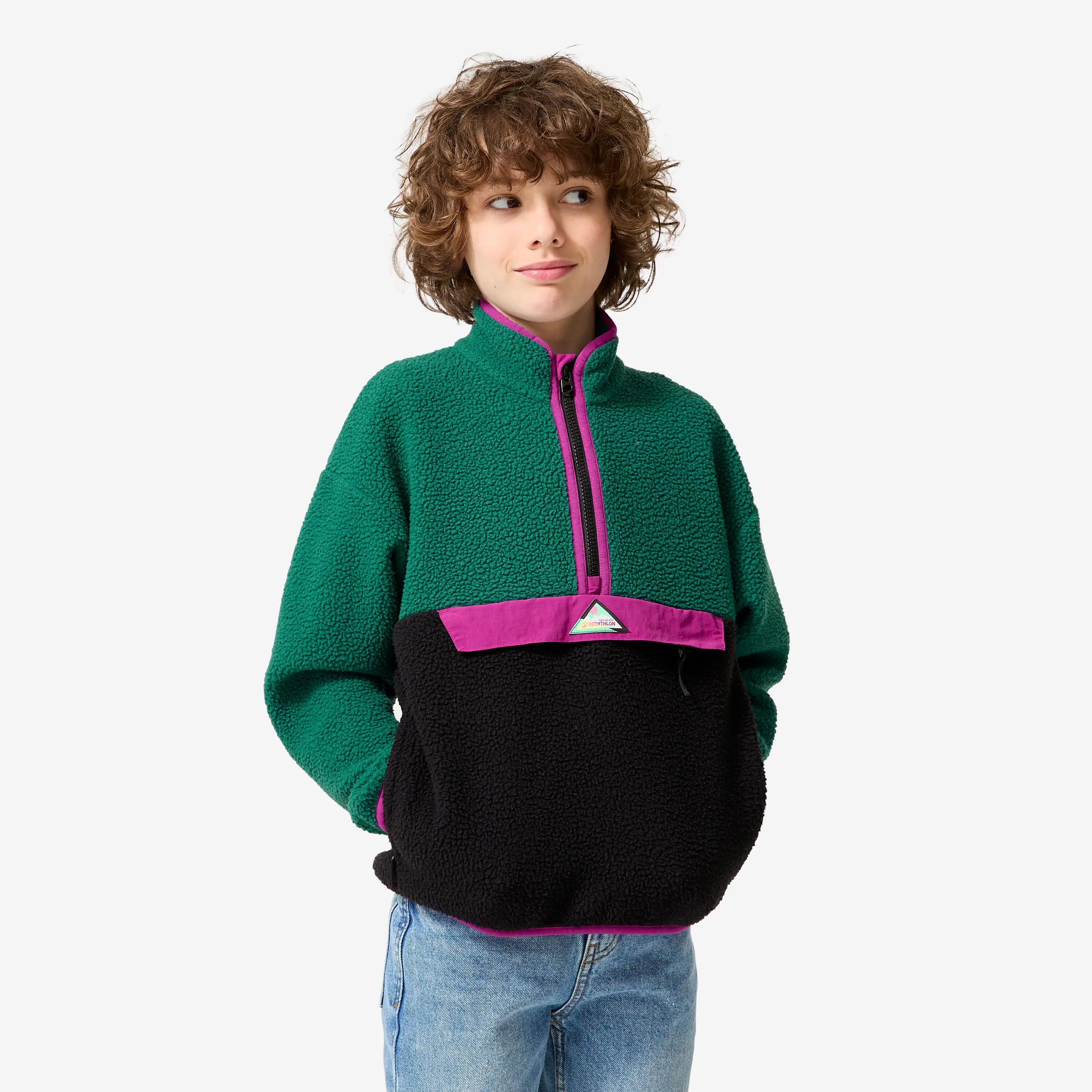 Kids’ Half-Zip Sherpa Fleece Sweater, NH 500 Age 7–15 12/14