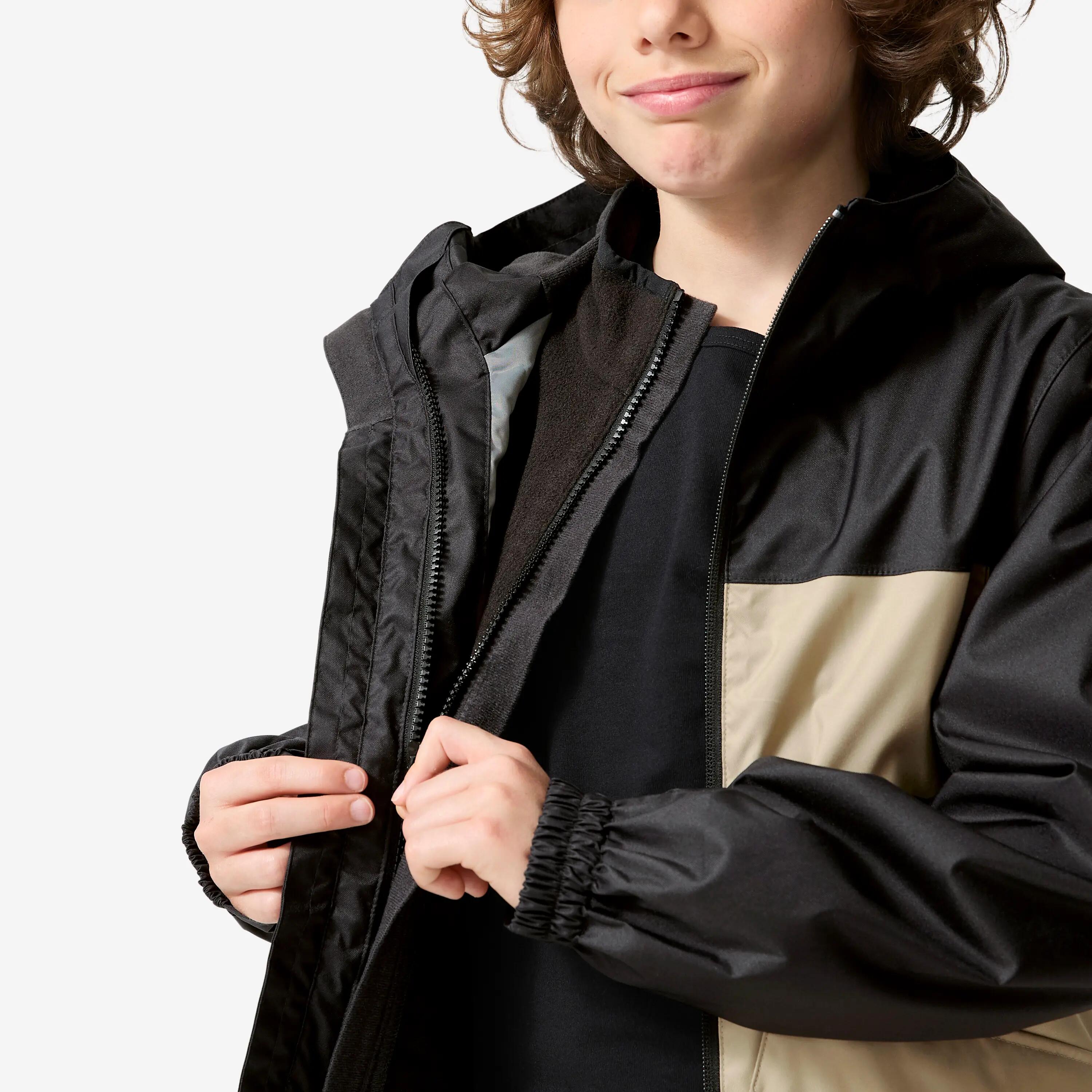 Veste 3 en 1 de randonnée enfant 7-15 ans, NH100 beige et noir 3/14
